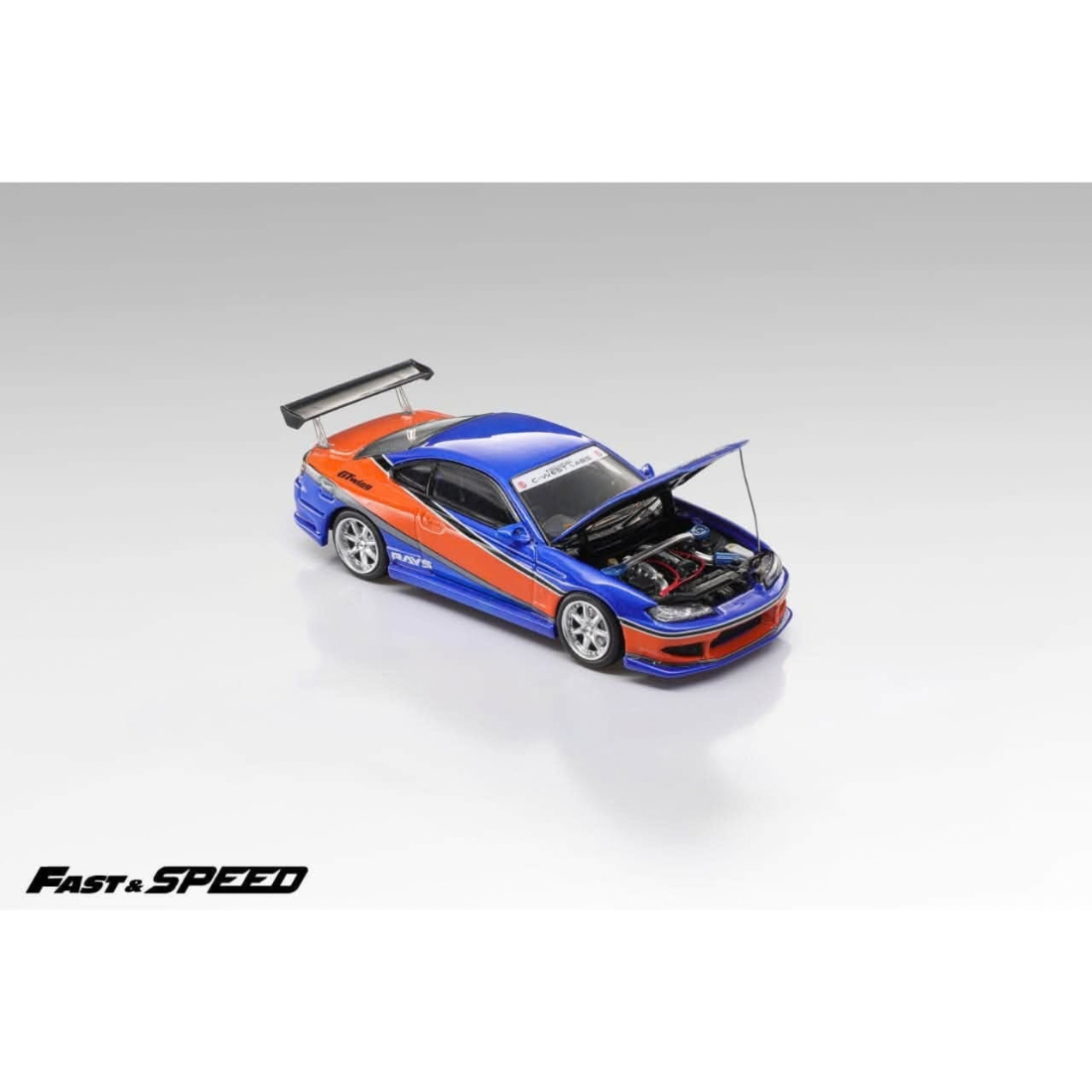 *Pre-Orders* Silvia S15 "Mona Lisa" FNF Orange-Blue Livery, 1:64 Scale