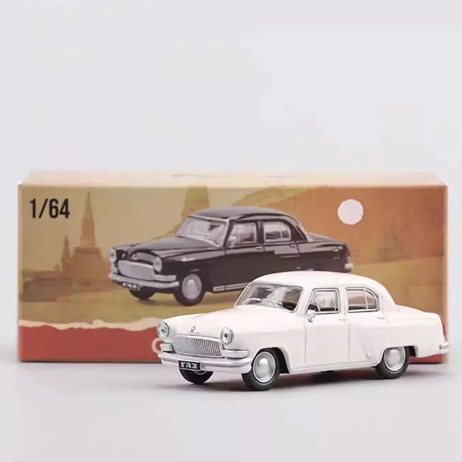 Premium scale diecast model car – GAZ-21 Volga, 1:64 Scale (White) Collectible