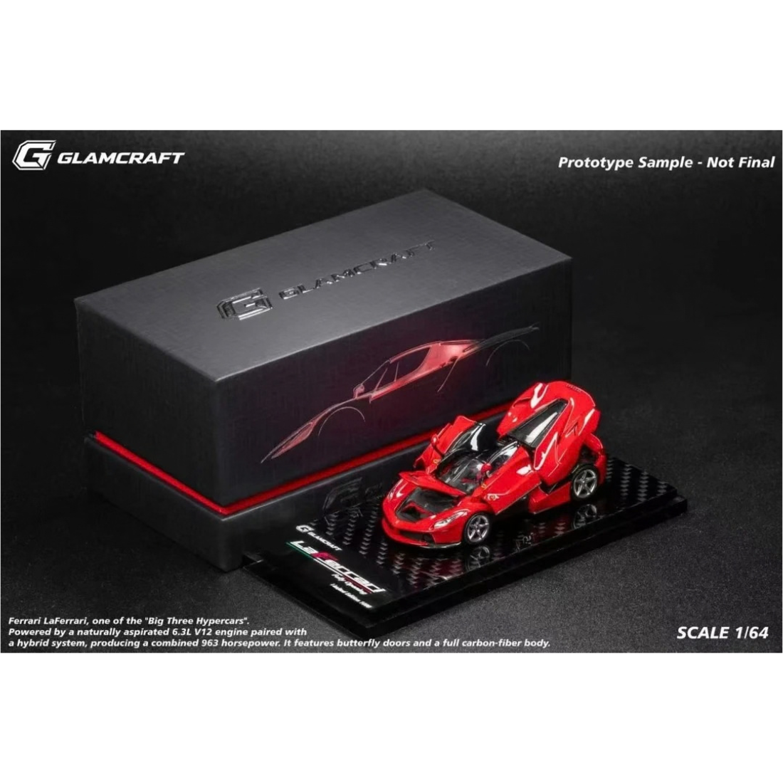 *Pre-Orders* LaFerrari (F150) Fully Open Diecast Model Rosso Corsa Coupe (Limted To 999pcs), 1:64 Scale
