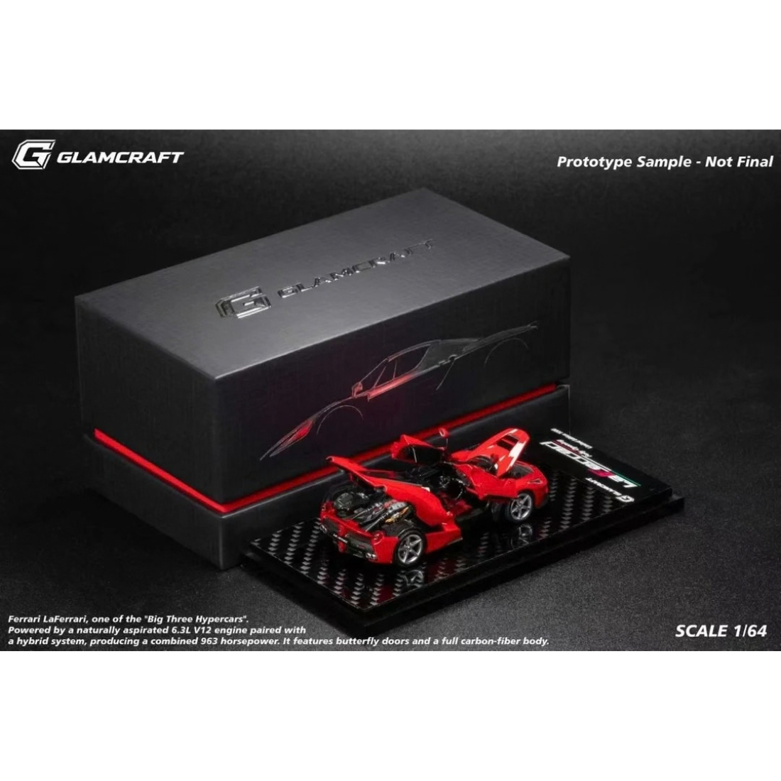 *Pre-Orders* LaFerrari (F150) Fully Open Diecast Model Rosso Corsa Coupe (Limted To 999pcs), 1:64 Scale