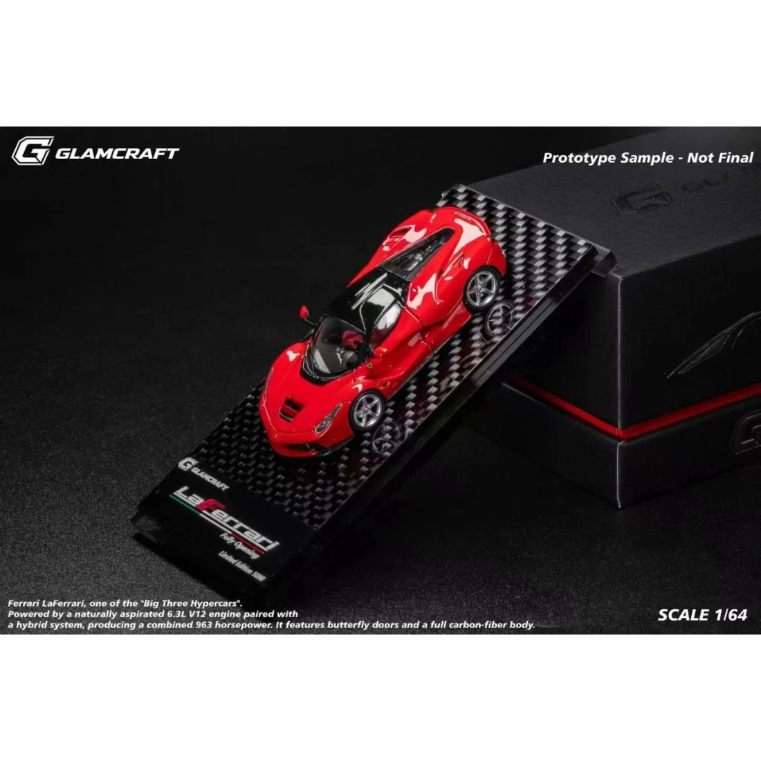 *Pre-Orders* LaFerrari (F150) Fully Open Diecast Model Rosso Corsa Coupe (Limted To 999pcs), 1:64 Scale
