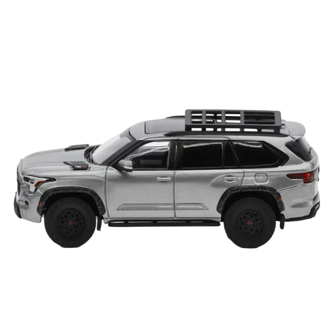 Premium scale diecast model car – Toyota Sequoia TRD PRO LHD, 1:64 Scale (Chrome Grey) Collectible