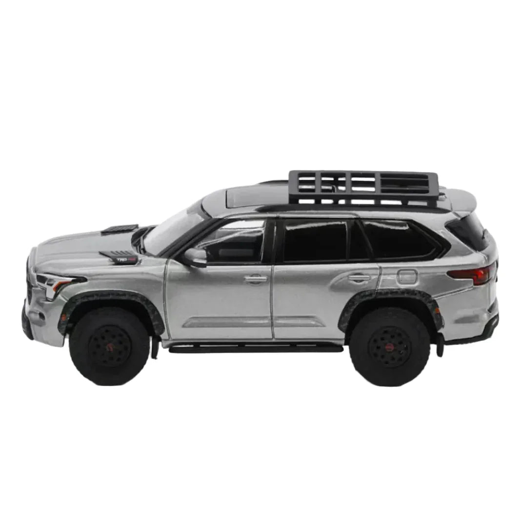 Premium scale diecast model car – Toyota Sequoia TRD PRO LHD, 1:64 Scale (Chrome Grey) Collectible