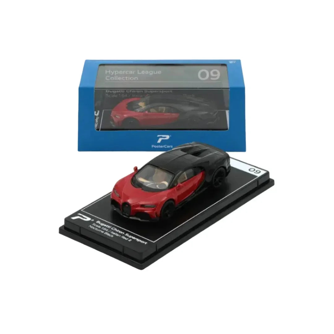 Premium scale diecast model car – Bugatti Chiron Supersport, 1:64 Scale (Red) Collectible