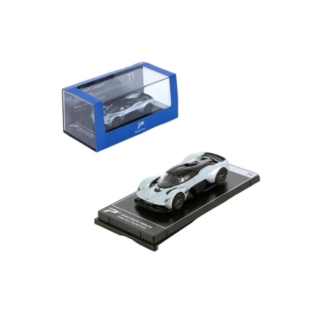 Premium scale diecast model car – Aston Martin Valkyrie, 1:64 Scale (Silver) Collectible