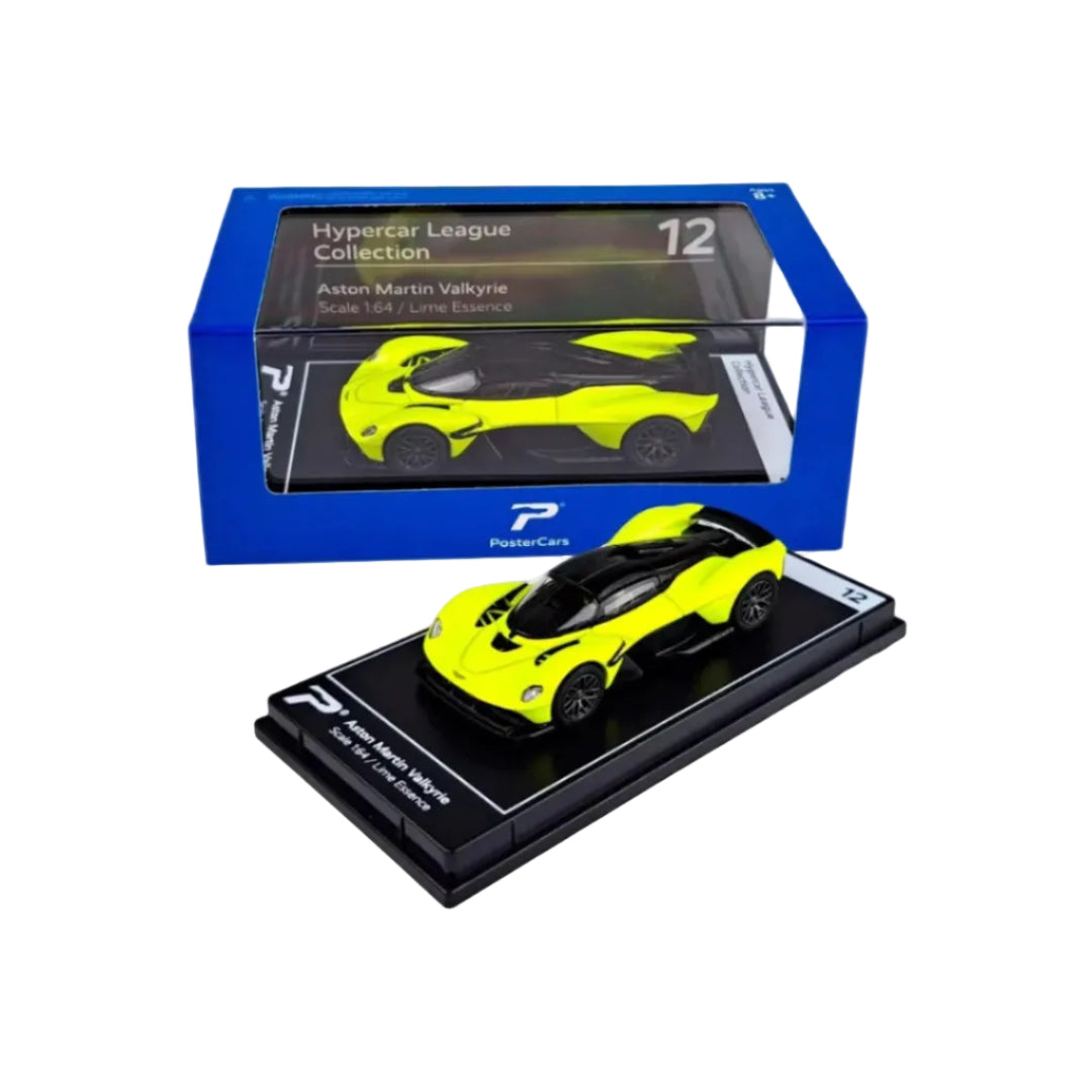 Premium scale diecast model car – Aston Martin Valkyrie, 1:64 Scale (Lemon Green) Collectible