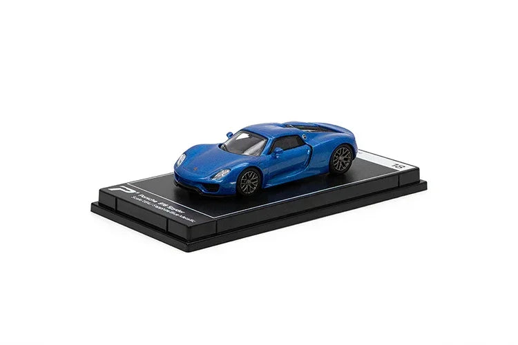 Premium scale diecast model car – Porsche 918 Spyder, 1:64 Scale (Blue) Collectible