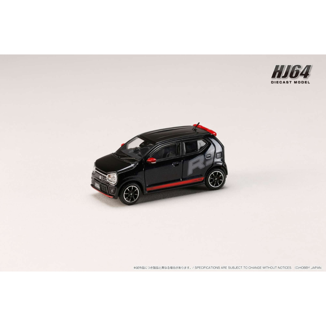 *PRE-ORDER* Suzuki Alto Turbo RS (HA36S) RS Decal Tune, 1:64 Scale (Black)