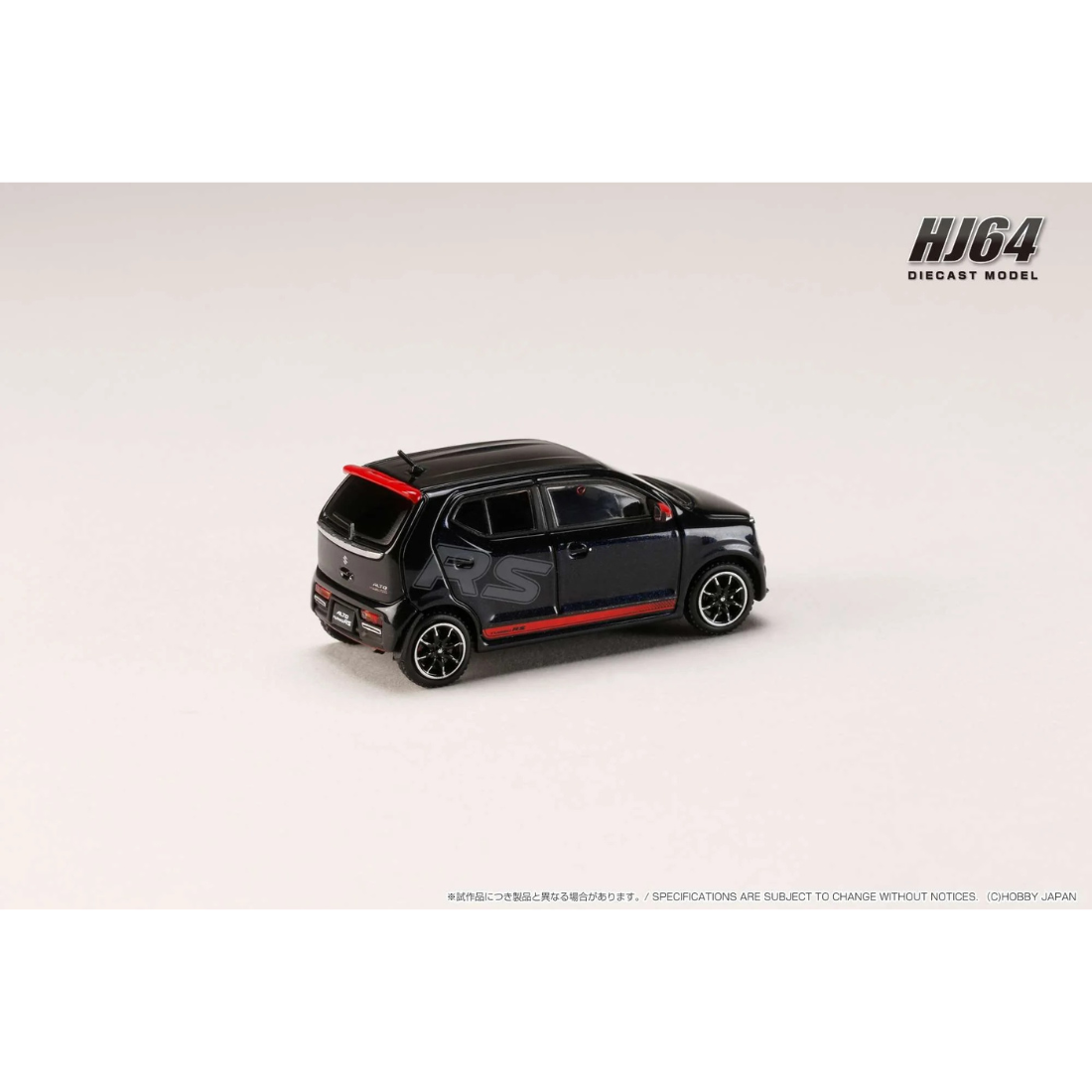 *PRE-ORDER* Suzuki Alto Turbo RS (HA36S) RS Decal Tune, 1:64 Scale (Black)