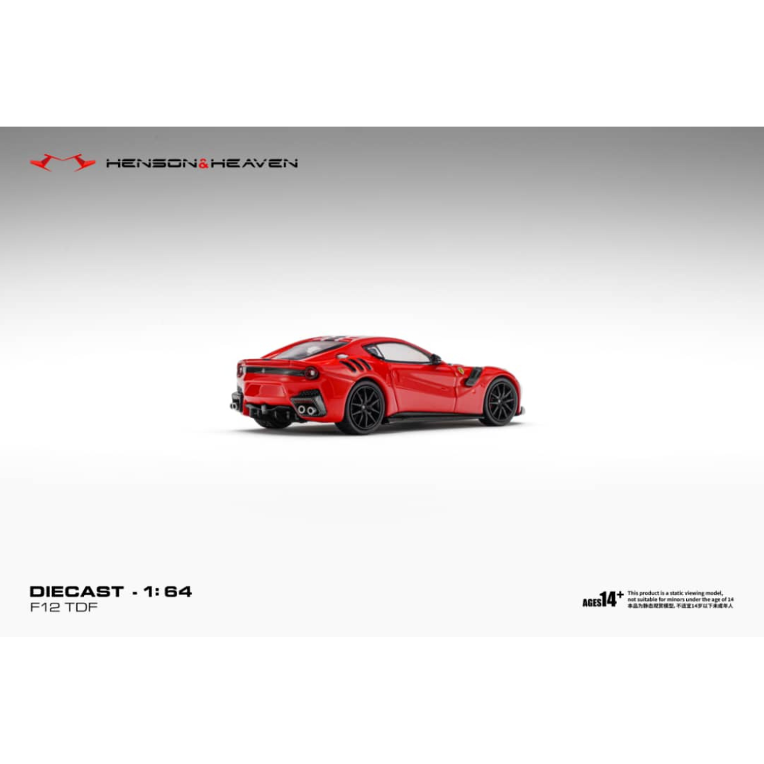 *PRE-ORDER* Ferrari F12 TDF Rosso Corsa with Black Stripe, 1:64 Scale