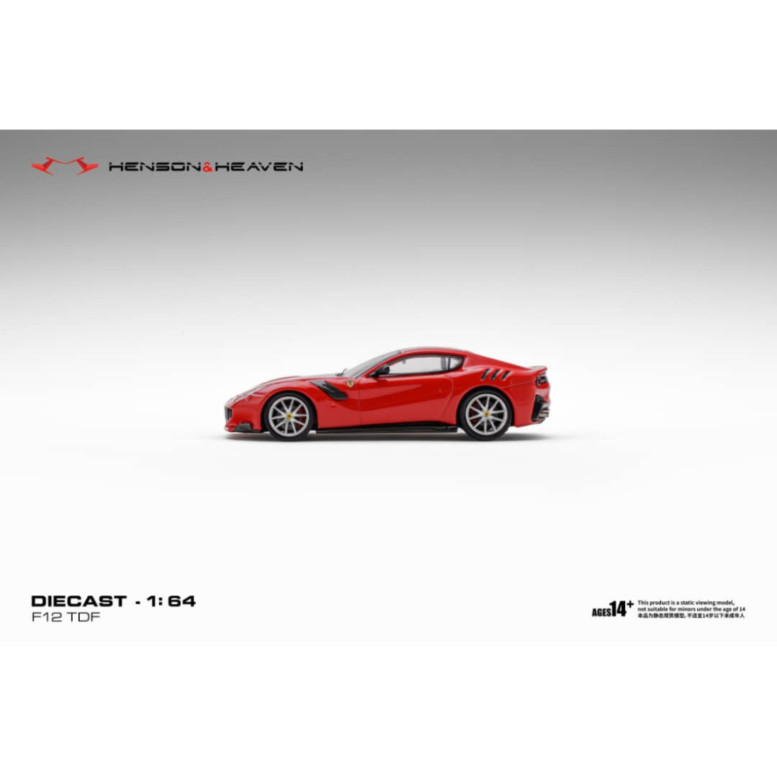 *PRE-ORDER* Ferrari F12 TDF Rosso Scuderia with Silver Rims, 1:64 Scale
