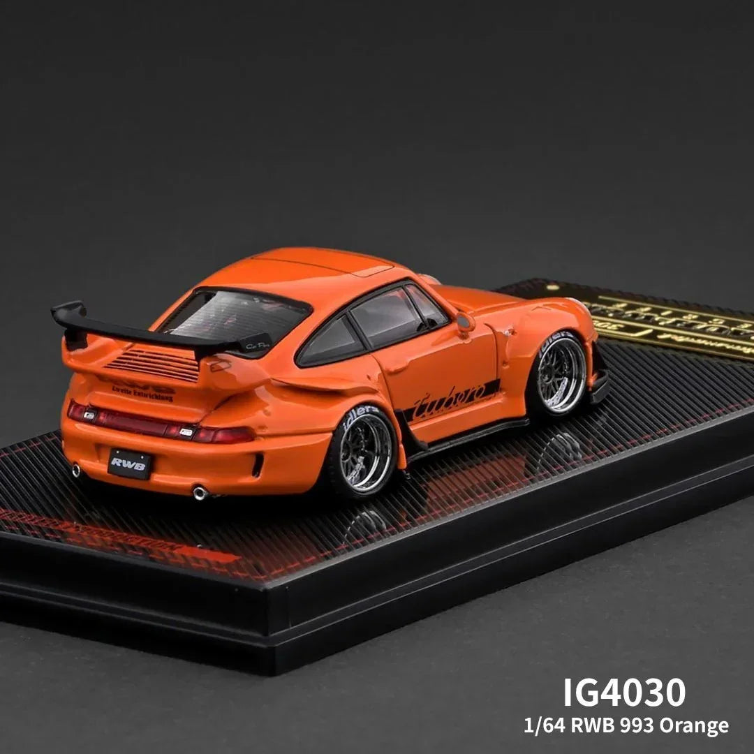 Premium scale diecast model car – RWB 993, 1:64 Scale (Orange Metallic) Collectible
