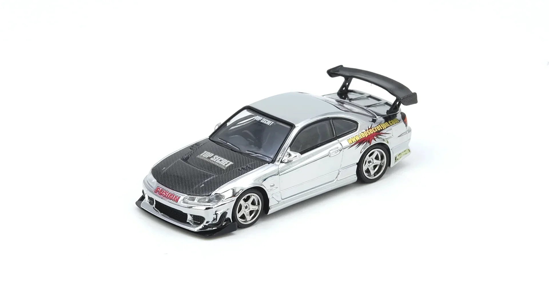 Premium scale diecast model car – Top Secret Silvia S15 Tokyo Auto Salon Kuala Lumpur 2025 Event Edition, 1:64 Scale (Chance of Gold Chrome Chase Car) Collectible
