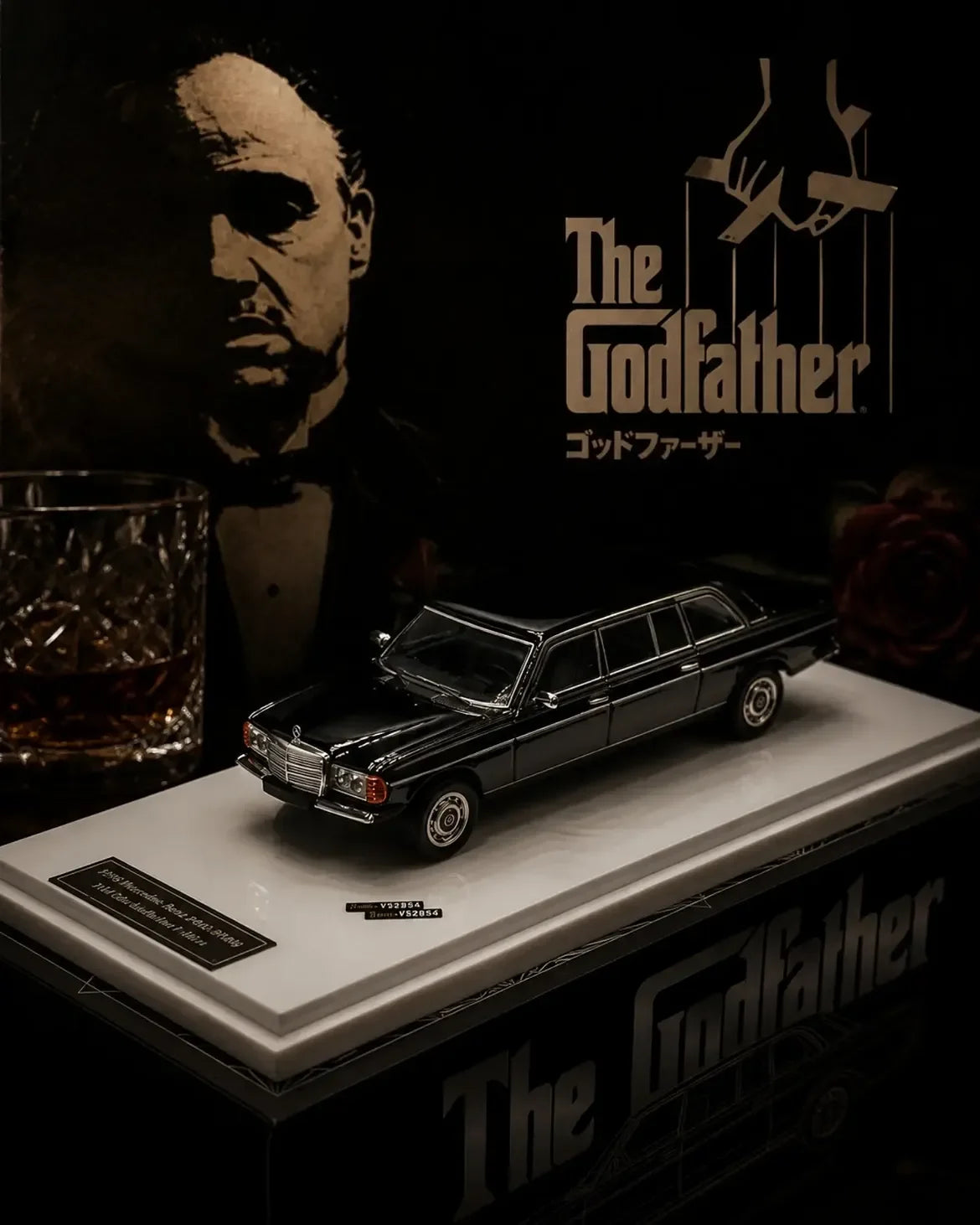 Mercedes Benz W123 LIMO - The Godfather Edition, 1:64 Scale (Black)