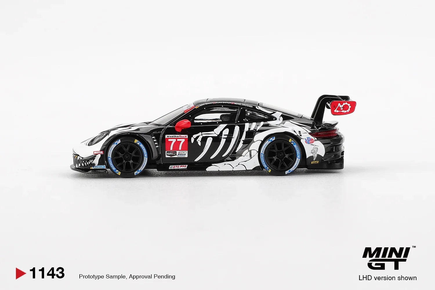 Porsche 911 GT3 R #77 AO Racing 2025 IMSA Petit Le Mans (Blister Package) Skeleton Rexy