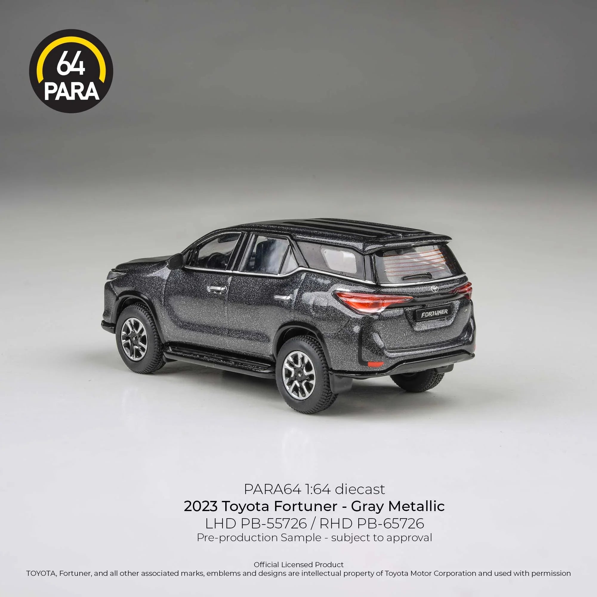 Premium scale diecast model car – *PRE-ORDER* Toyota Fortuner 2023 , 1:64 Scale (Grey Metallic) Collectible