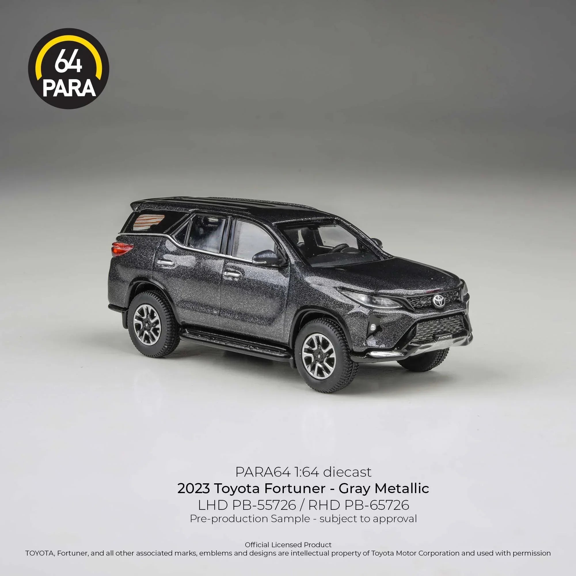 Premium scale diecast model car – *PRE-ORDER* Toyota Fortuner 2023 , 1:64 Scale (Grey Metallic) Collectible