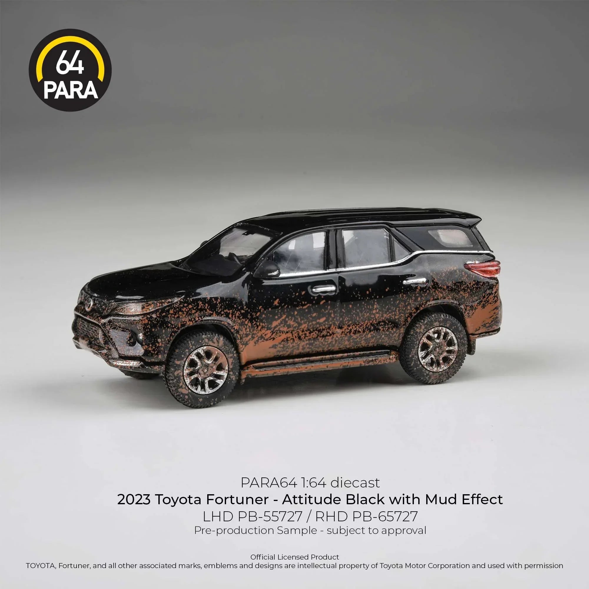 Premium scale diecast model car – *PRE-ORDER* Toyota Fortuner (Attitude Black with Mud Effect) 2023, 1:64 Scale Collectible