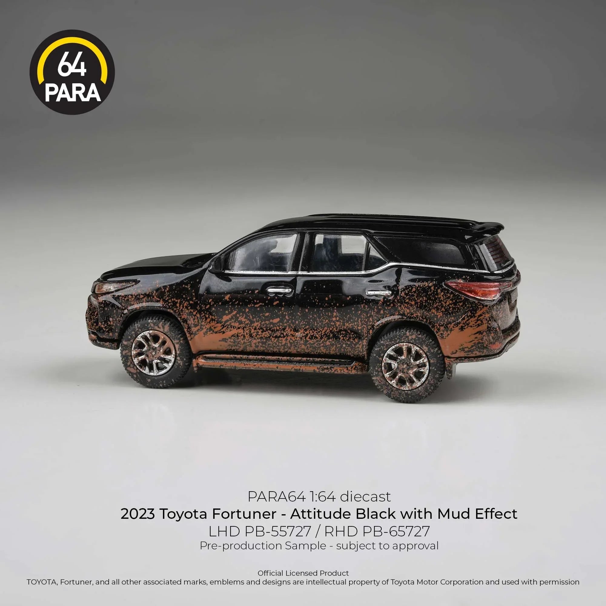 Premium scale diecast model car – *PRE-ORDER* Toyota Fortuner (Attitude Black with Mud Effect) 2023, 1:64 Scale Collectible