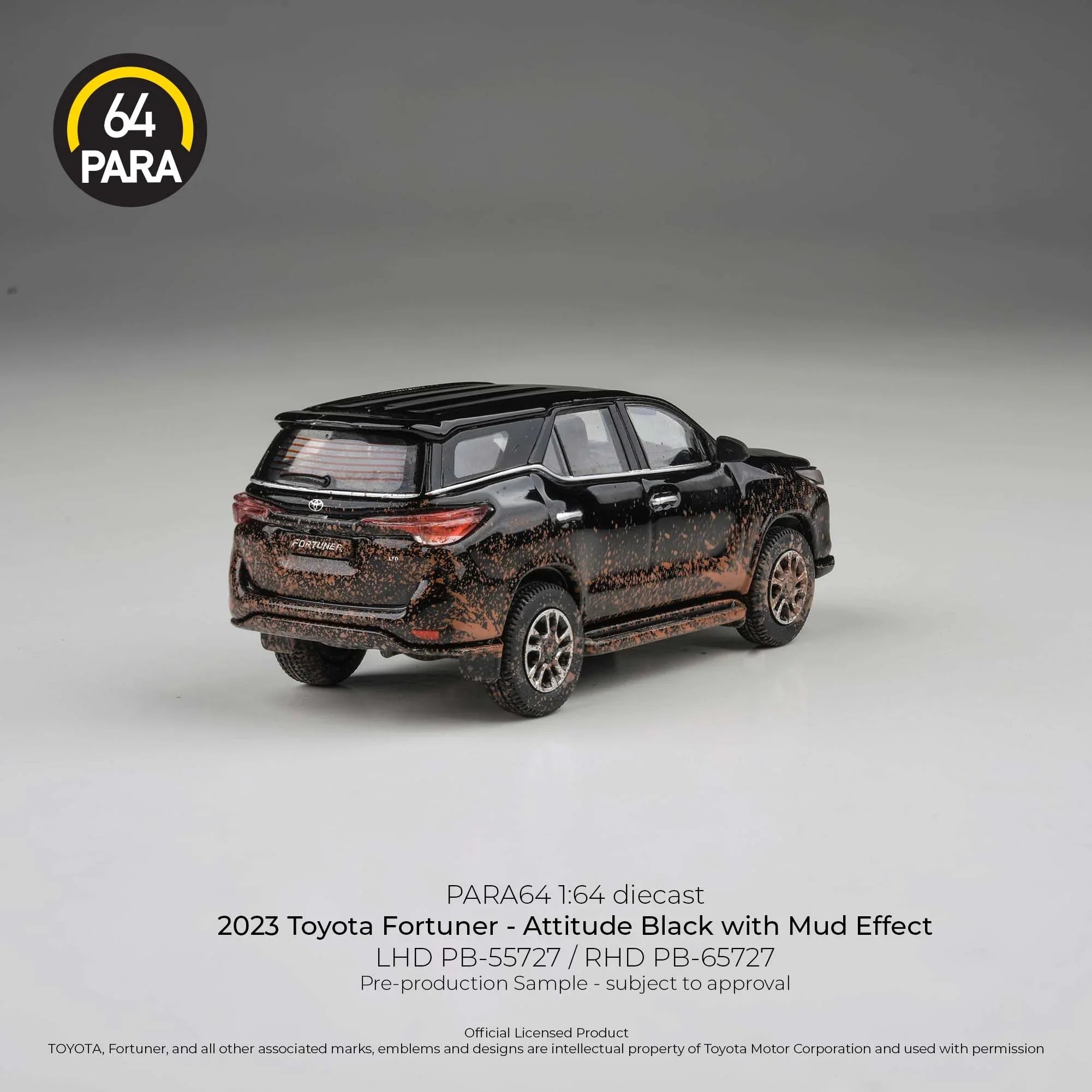 *PRE-ORDER* Toyota Fortuner (Attitude Black with Mud Effect) 2023, 1:64 Scale
