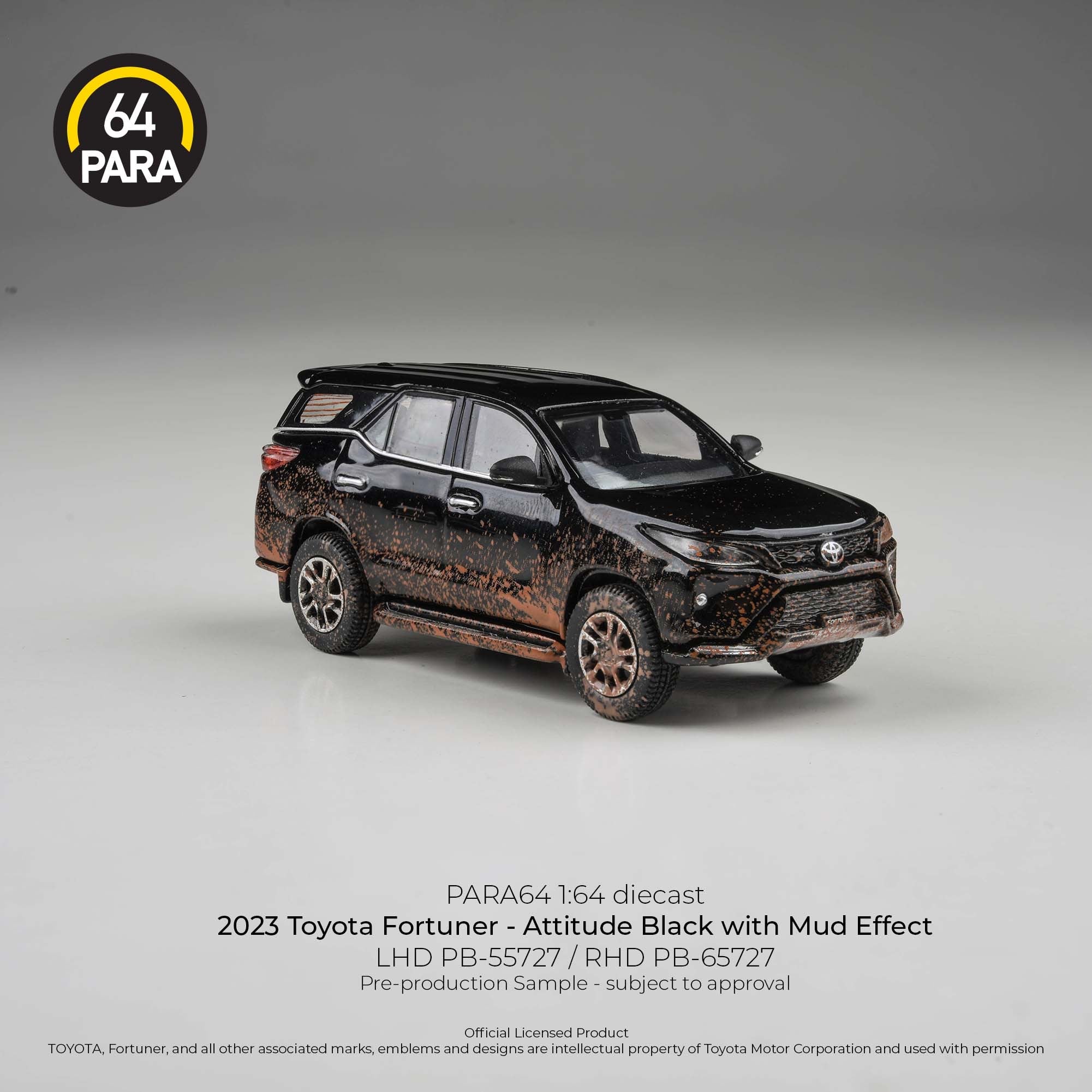 *PRE-ORDER* Toyota Fortuner (Attitude Black with Mud Effect) 2023, 1:64 Scale
