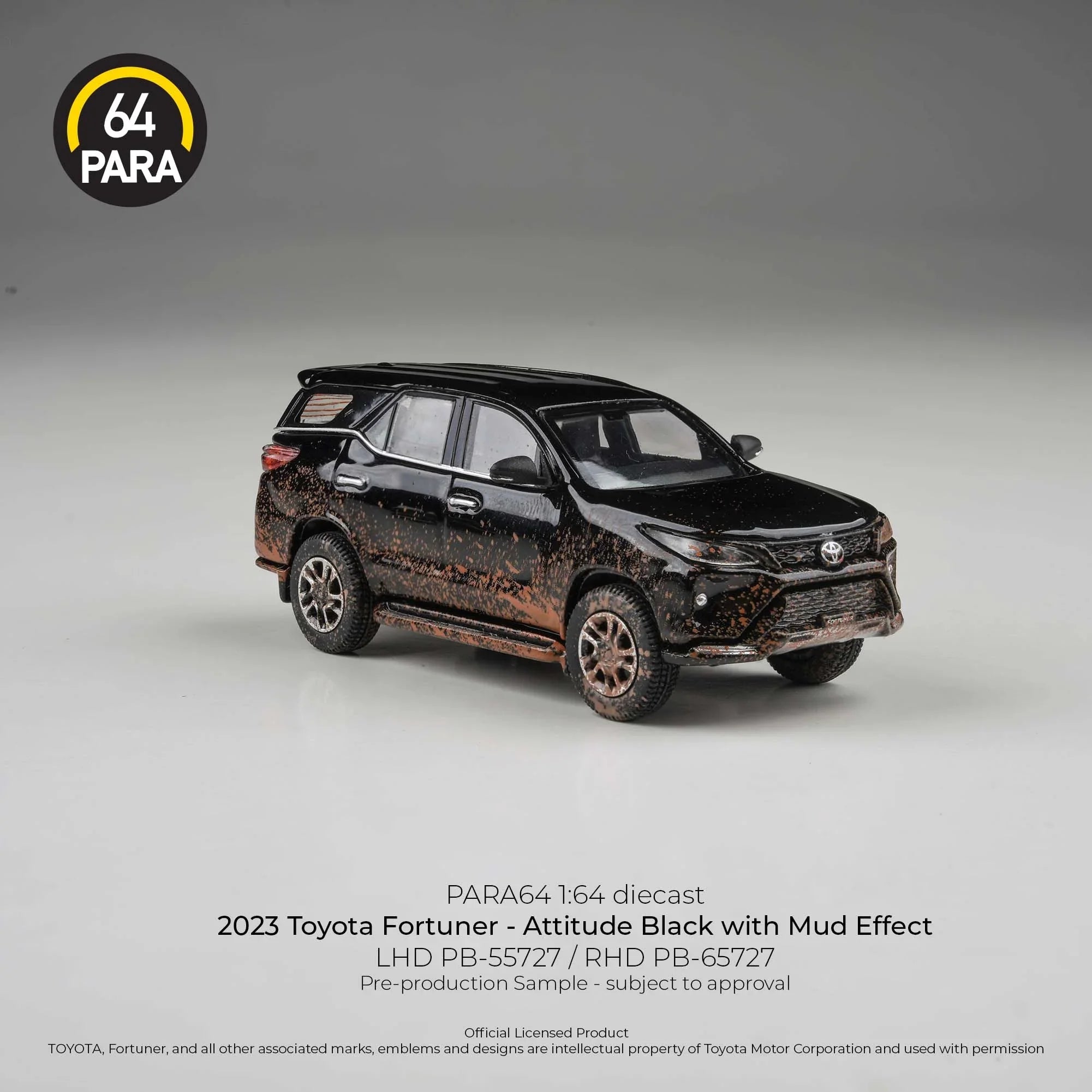 *PRE-ORDER* Toyota Fortuner (Attitude Black with Mud Effect) 2023, 1:64 Scale