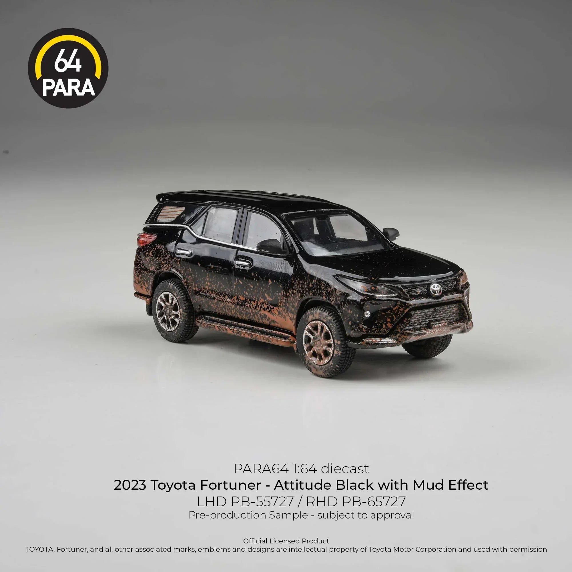 Premium scale diecast model car – *PRE-ORDER* Toyota Fortuner (Attitude Black with Mud Effect) 2023, 1:64 Scale Collectible