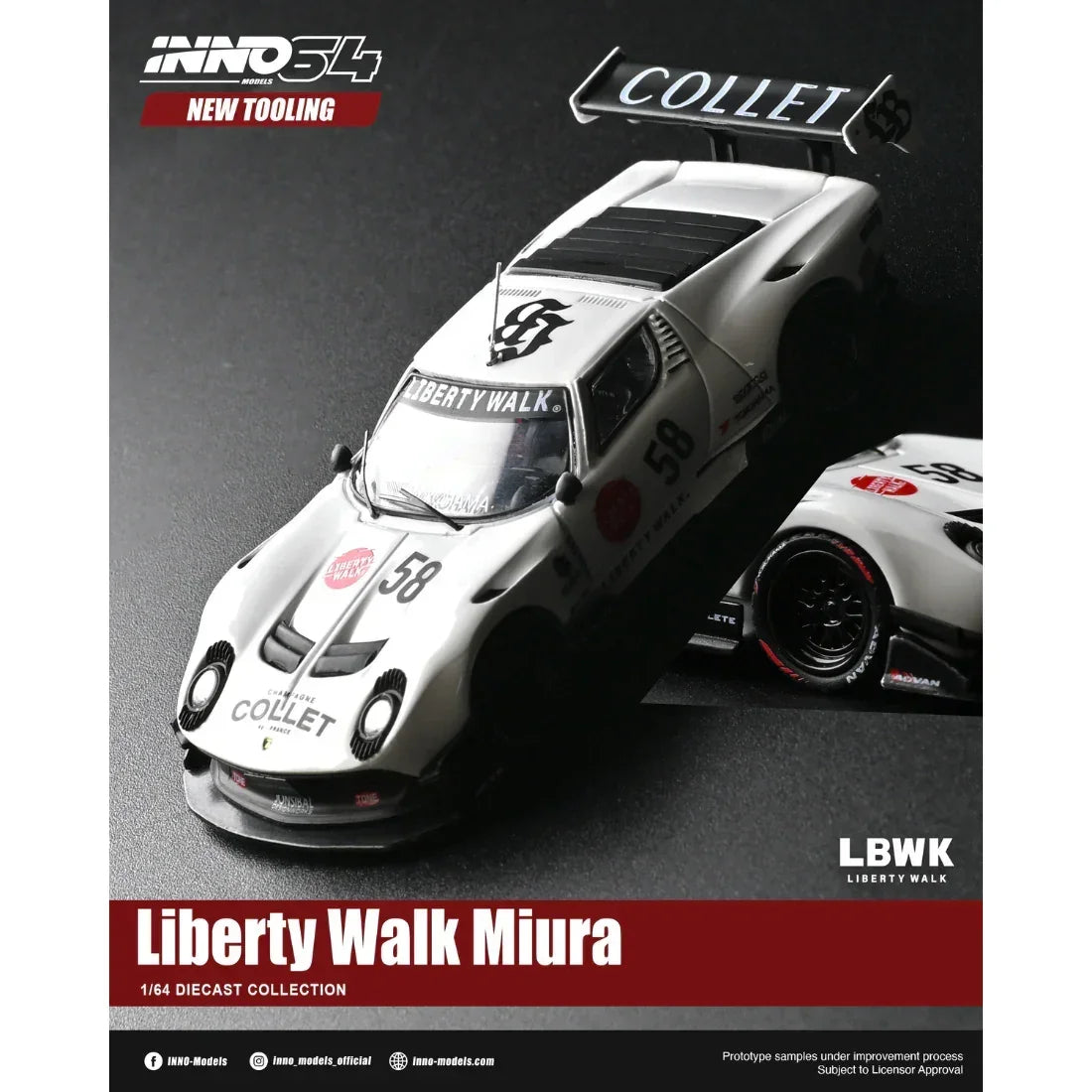 Premium scale diecast model car – *PRE-ORDER* LB-Silhouette Works Miura GT with Chance of Chase Car, 1:64 Scale Collectible