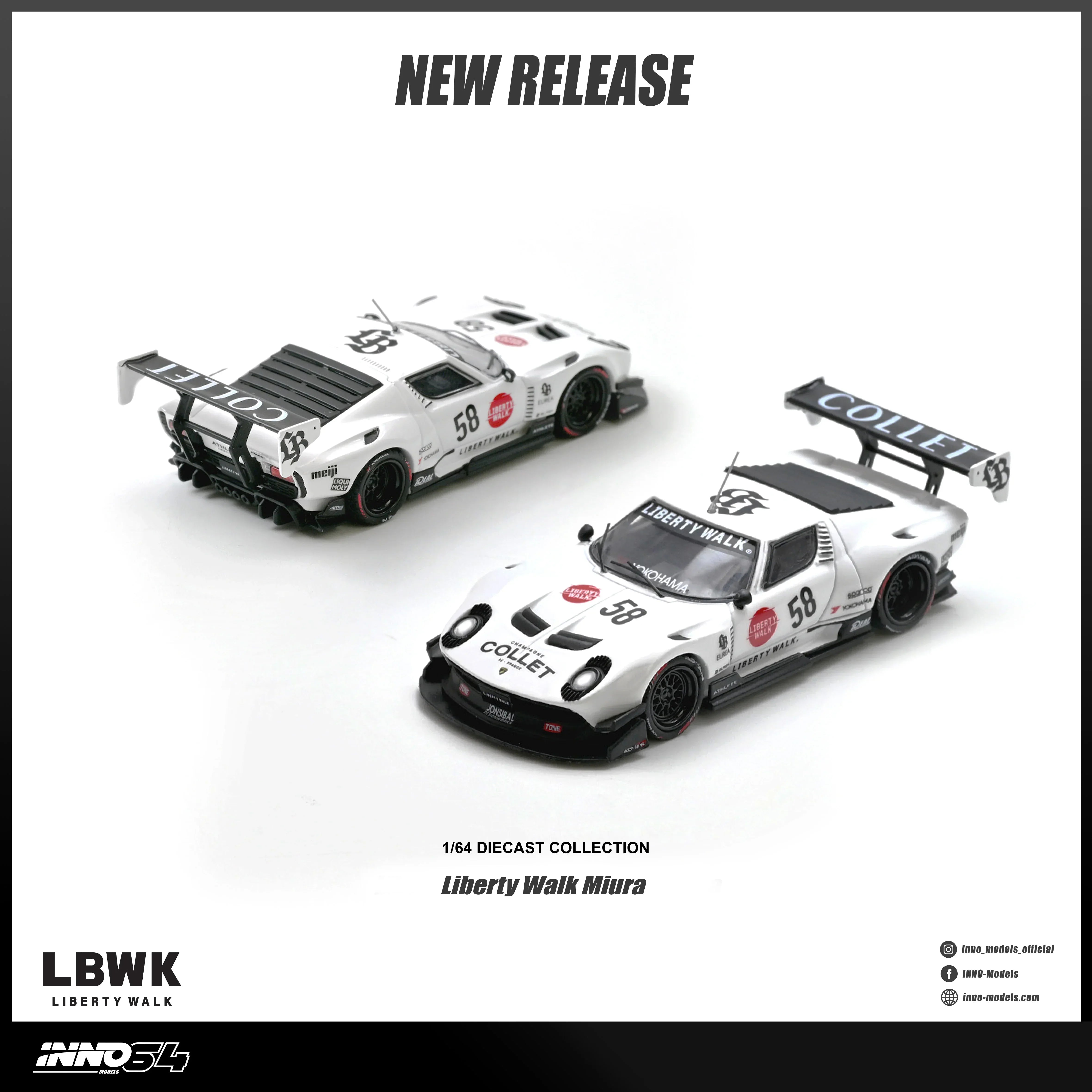 Premium scale diecast model car – *PRE-ORDER* LB-Silhouette Works Miura GT with Chance of Chase Car, 1:64 Scale Collectible