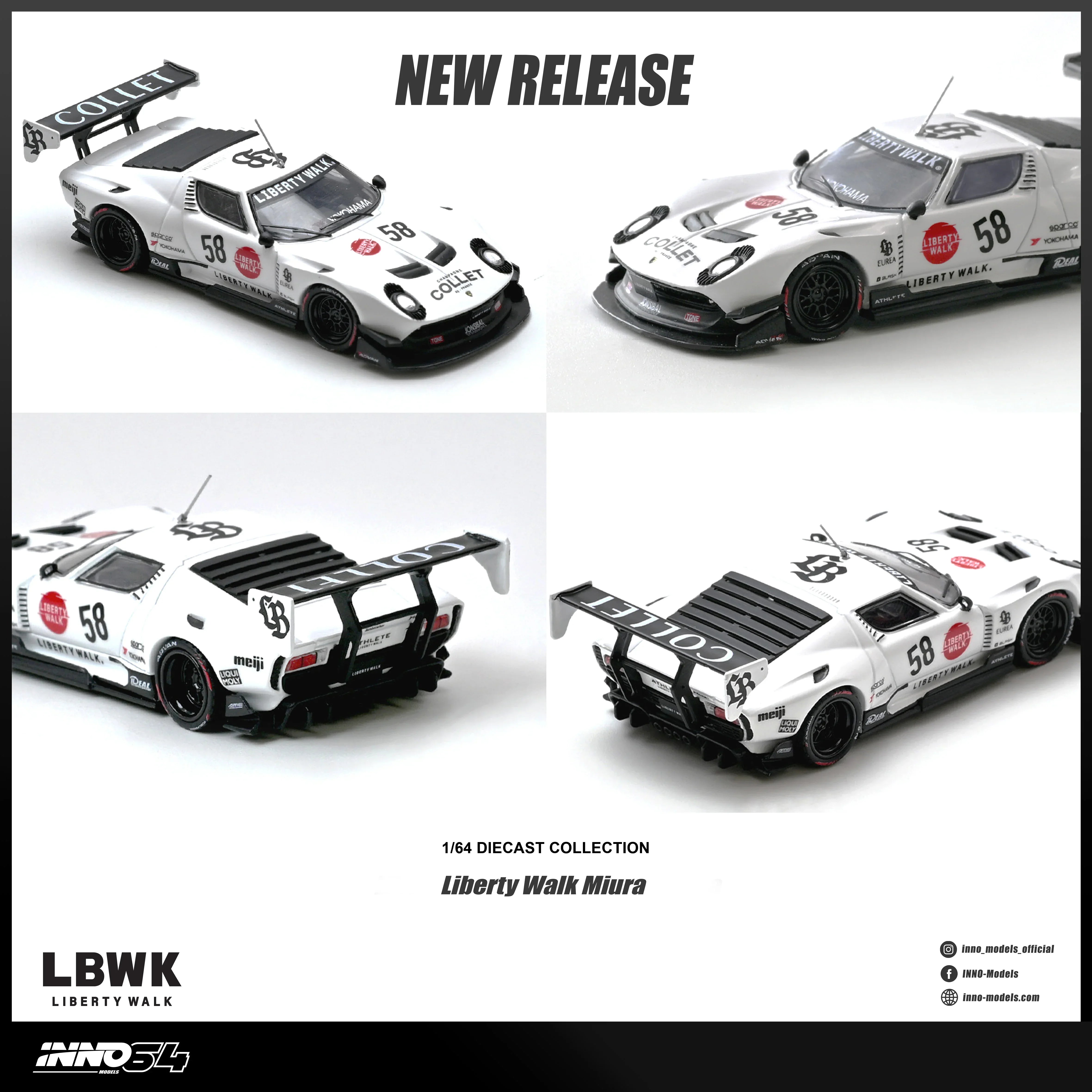 Premium scale diecast model car – *PRE-ORDER* LB-Silhouette Works Miura GT with Chance of Chase Car, 1:64 Scale Collectible