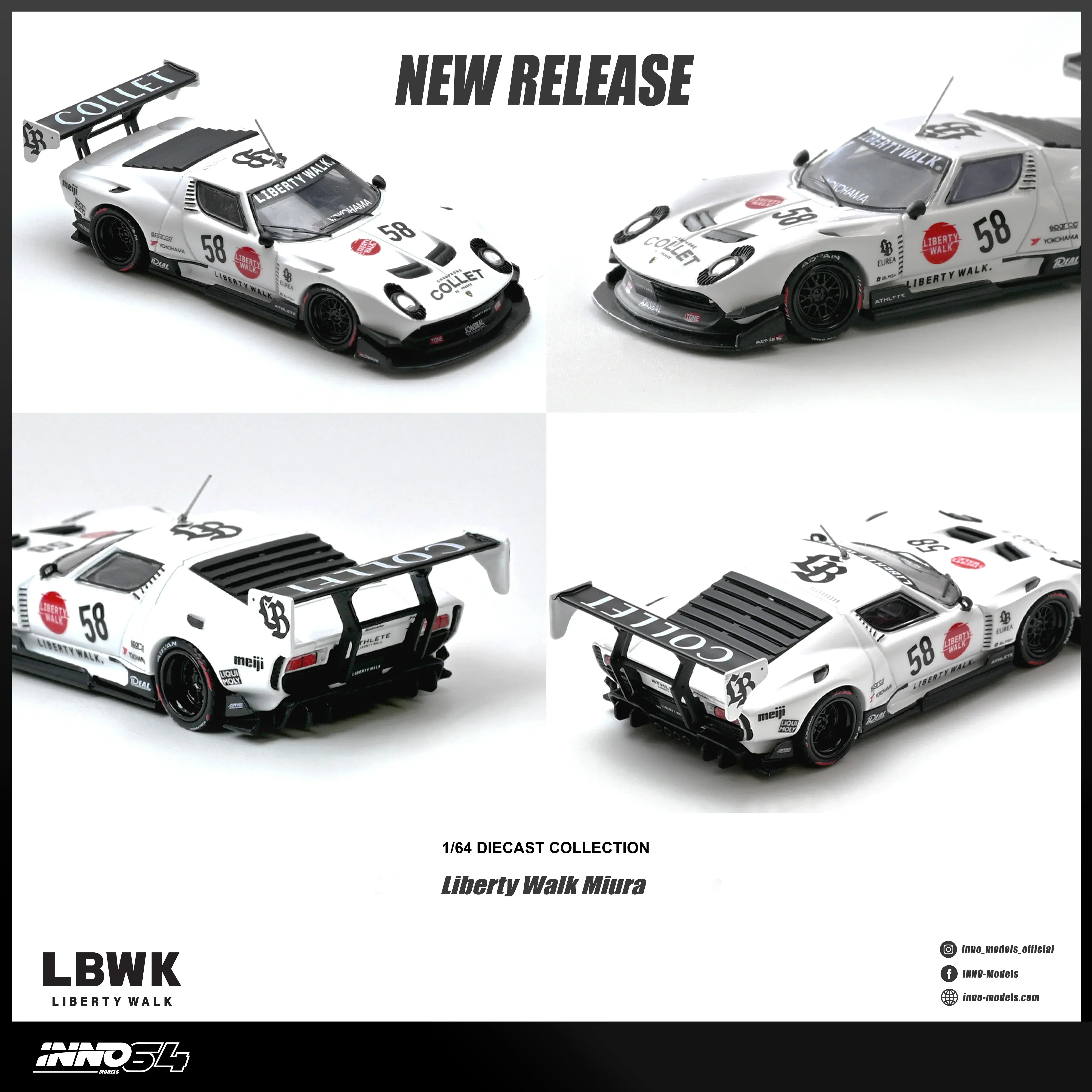 Premium scale diecast model car – *PRE-ORDER* LB-Silhouette Works Miura GT with Chance of Chase Car, 1:64 Scale Collectible