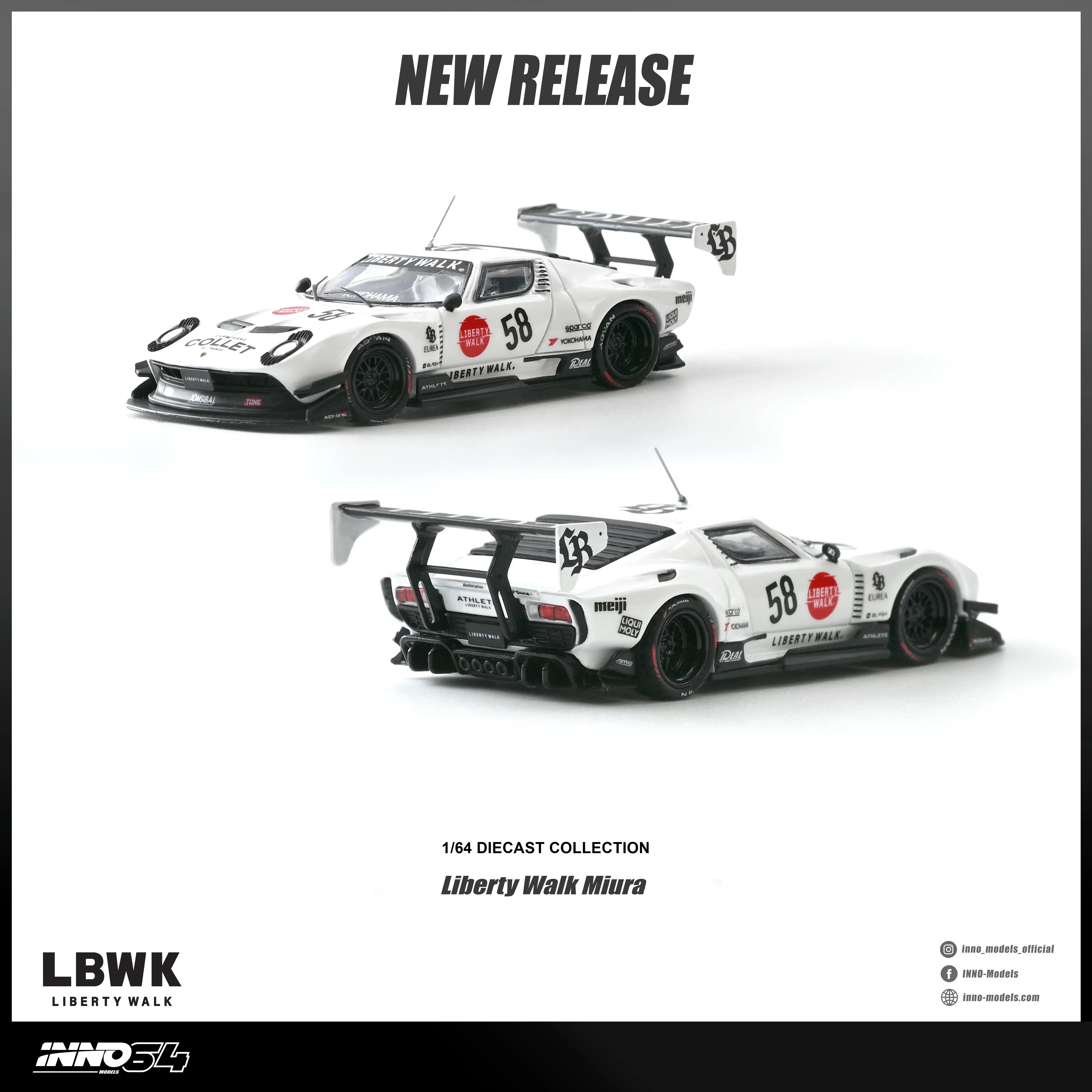 Premium scale diecast model car – *PRE-ORDER* LB-Silhouette Works Miura GT with Chance of Chase Car, 1:64 Scale Collectible