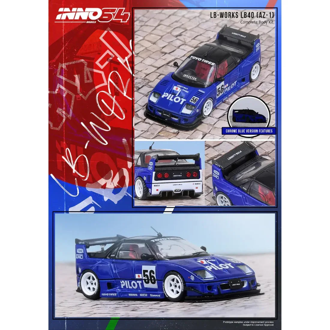 Premium scale diecast model car – Mazda AZ 1 Liberty Walk LB40 Pilot, 1:64 Scale Collectible