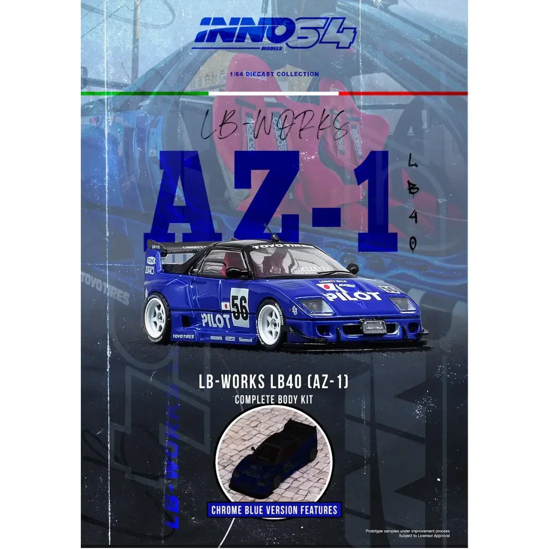 Premium scale diecast model car – Mazda AZ 1 Liberty Walk LB40 Pilot, 1:64 Scale Collectible