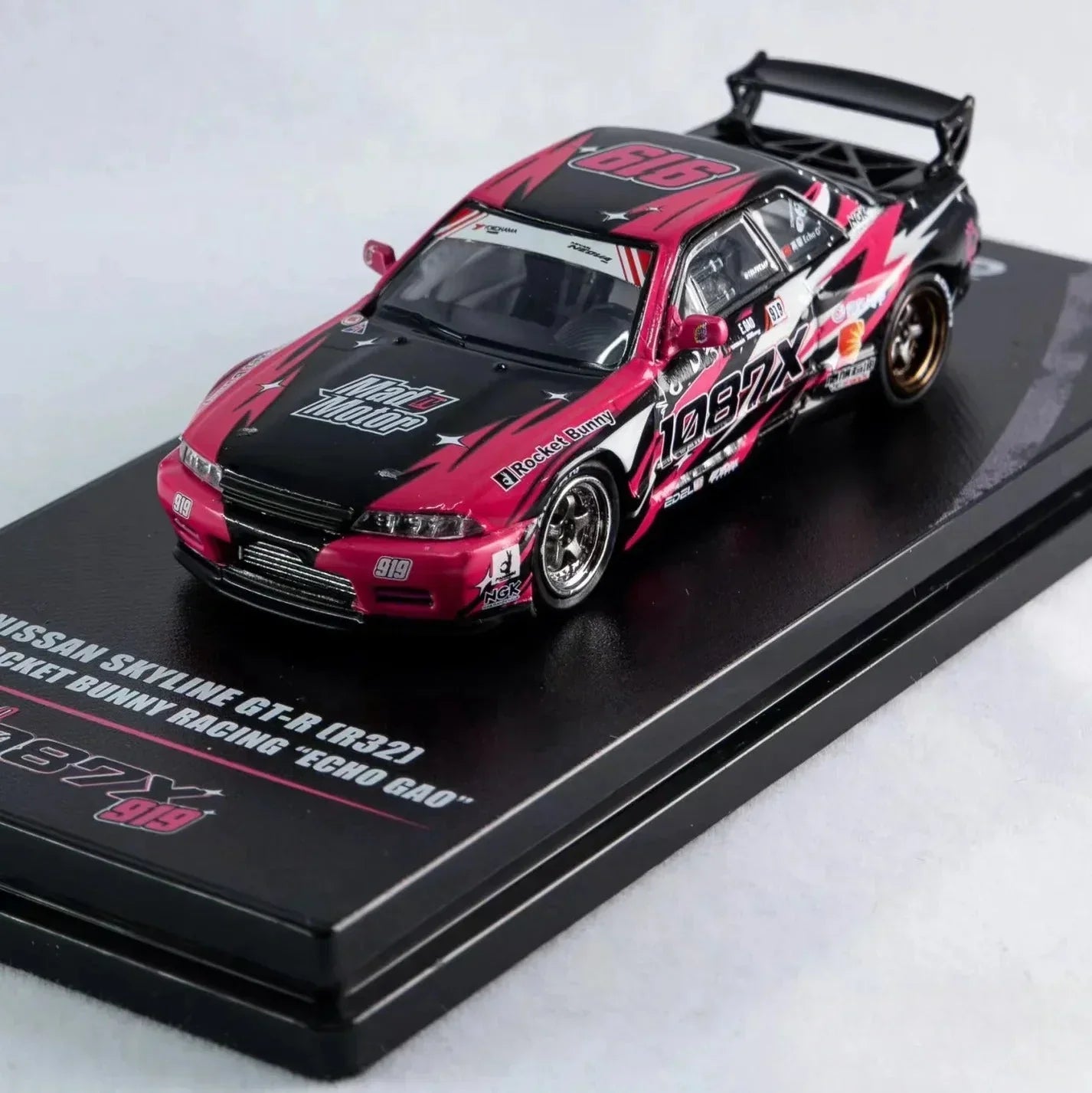 Premium scale diecast model car – *PRE-ORDER* Nissan Skyline GT-R (R32) 1087X Rocket Bunny Racing Echo Gao All In Tuning Show 2024 Special Edition, 1:64 Scale, Collectible