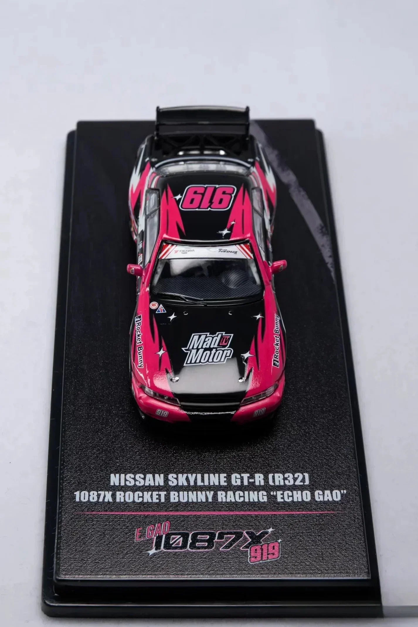 Premium scale diecast model car – *PRE-ORDER* Nissan Skyline GT-R (R32) 1087X Rocket Bunny Racing Echo Gao All In Tuning Show 2024 Special Edition, 1:64 Scale, Collectible