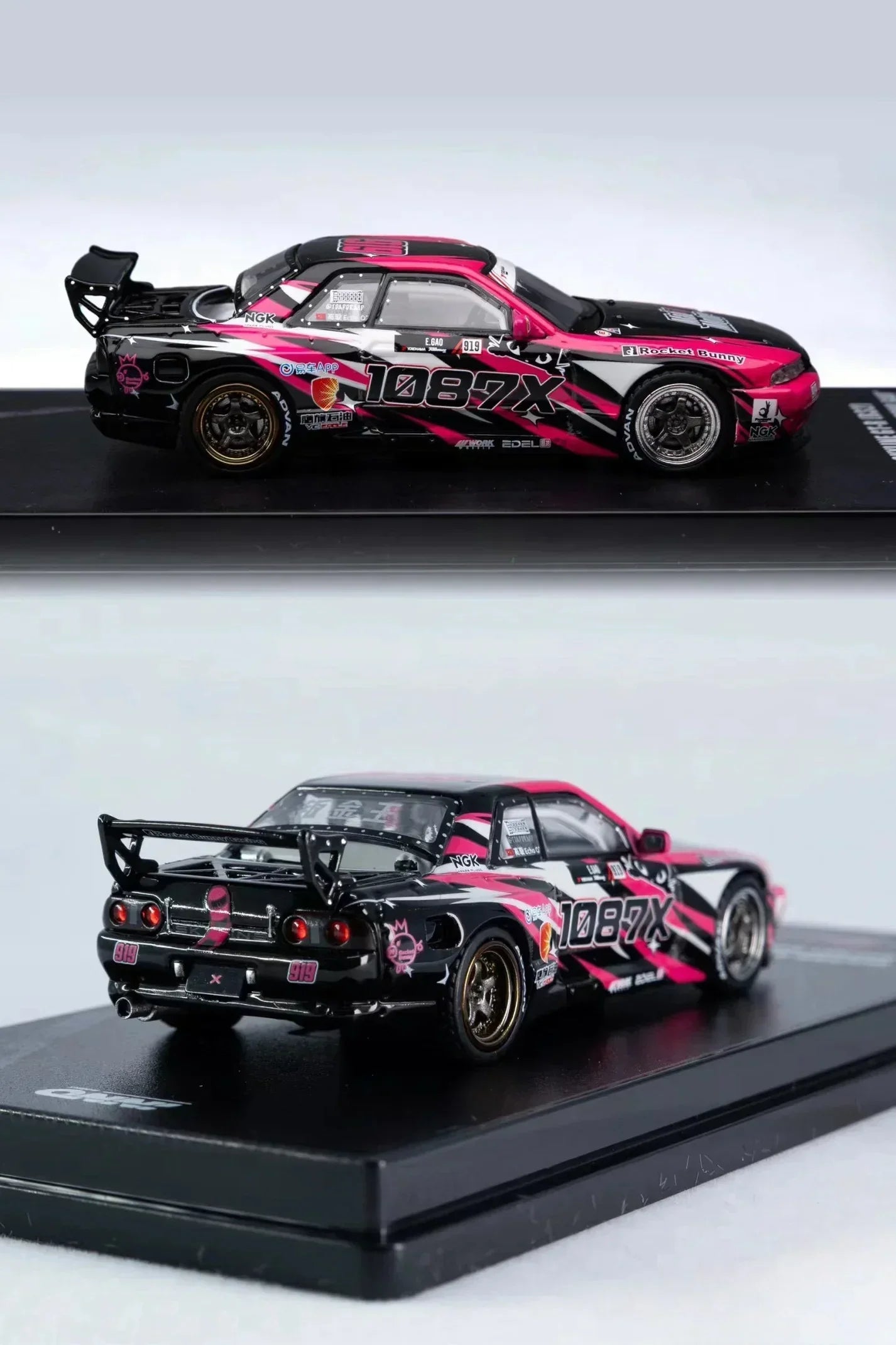 Premium scale diecast model car – *PRE-ORDER* Nissan Skyline GT-R (R32) 1087X Rocket Bunny Racing Echo Gao All In Tuning Show 2024 Special Edition, 1:64 Scale, Collectible