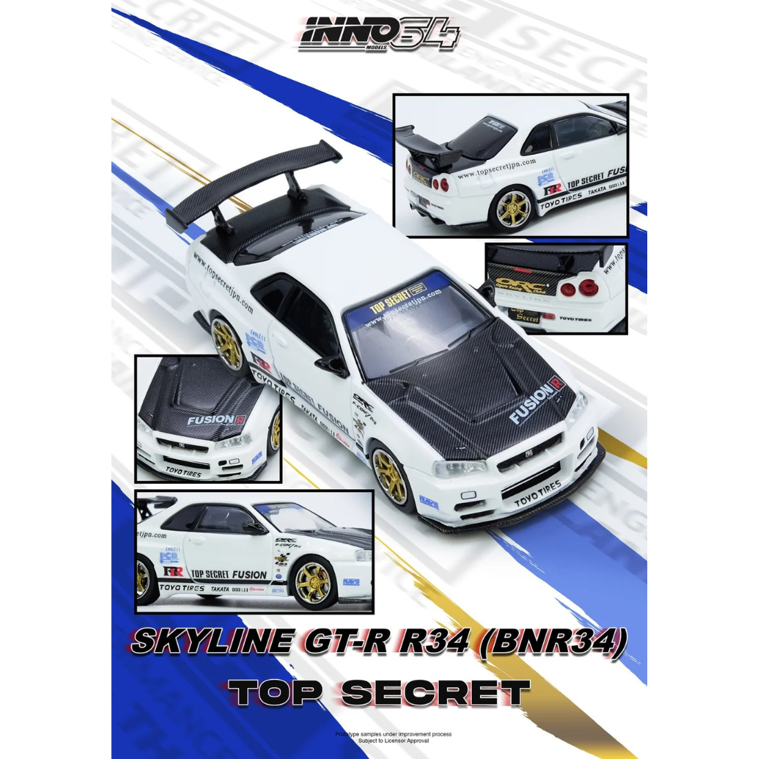 *PRE-ORDER* Top Secret R34 GT-R, 1:64 Scale (White)