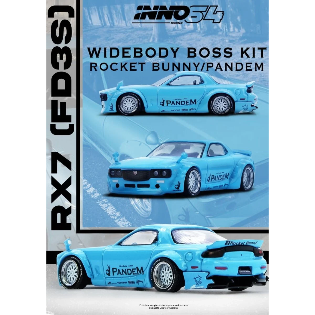 *PRE-ORDER* Pandem Rocket Bunny RX7 (FD3S) Tiffany, 1:64 Scale (Blue)