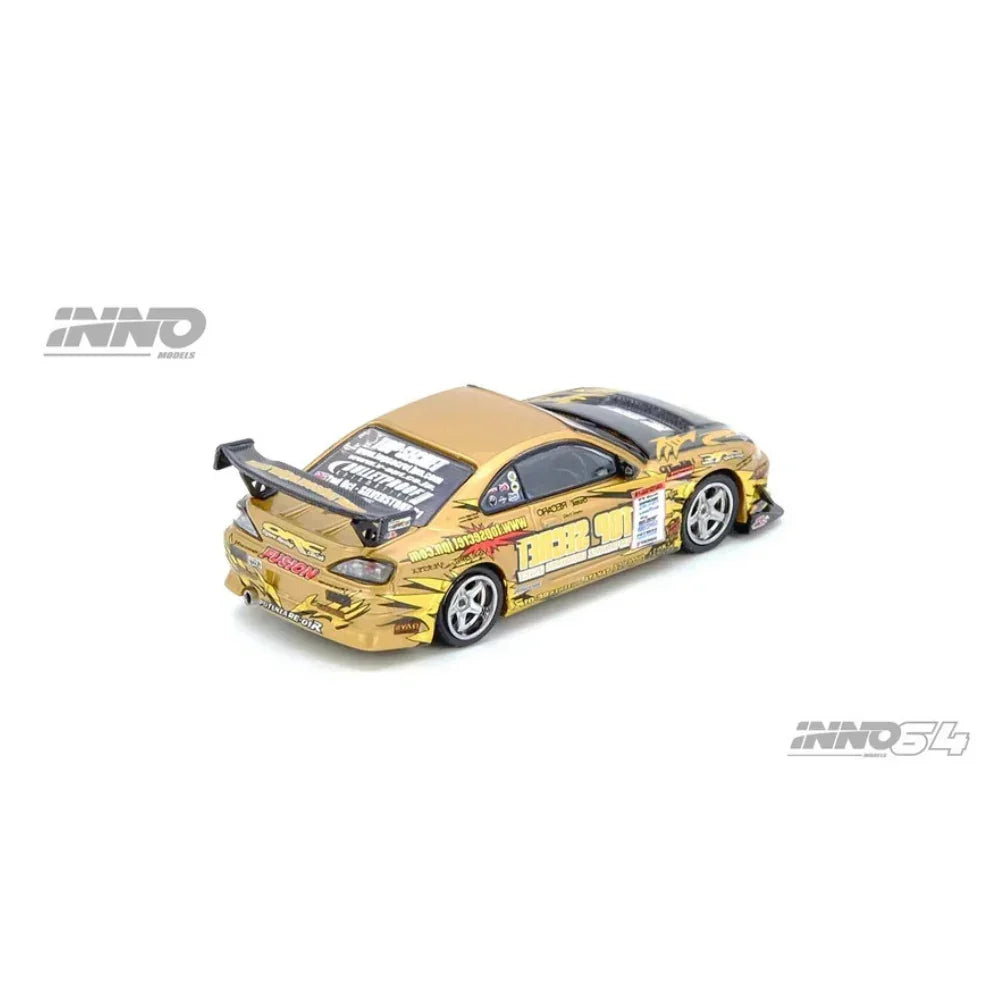 Premium scale diecast model car – Top Secret Silvia (S15) Gold D1 Grand Prix Series Champion 2004, 1:64 Scale Collectible