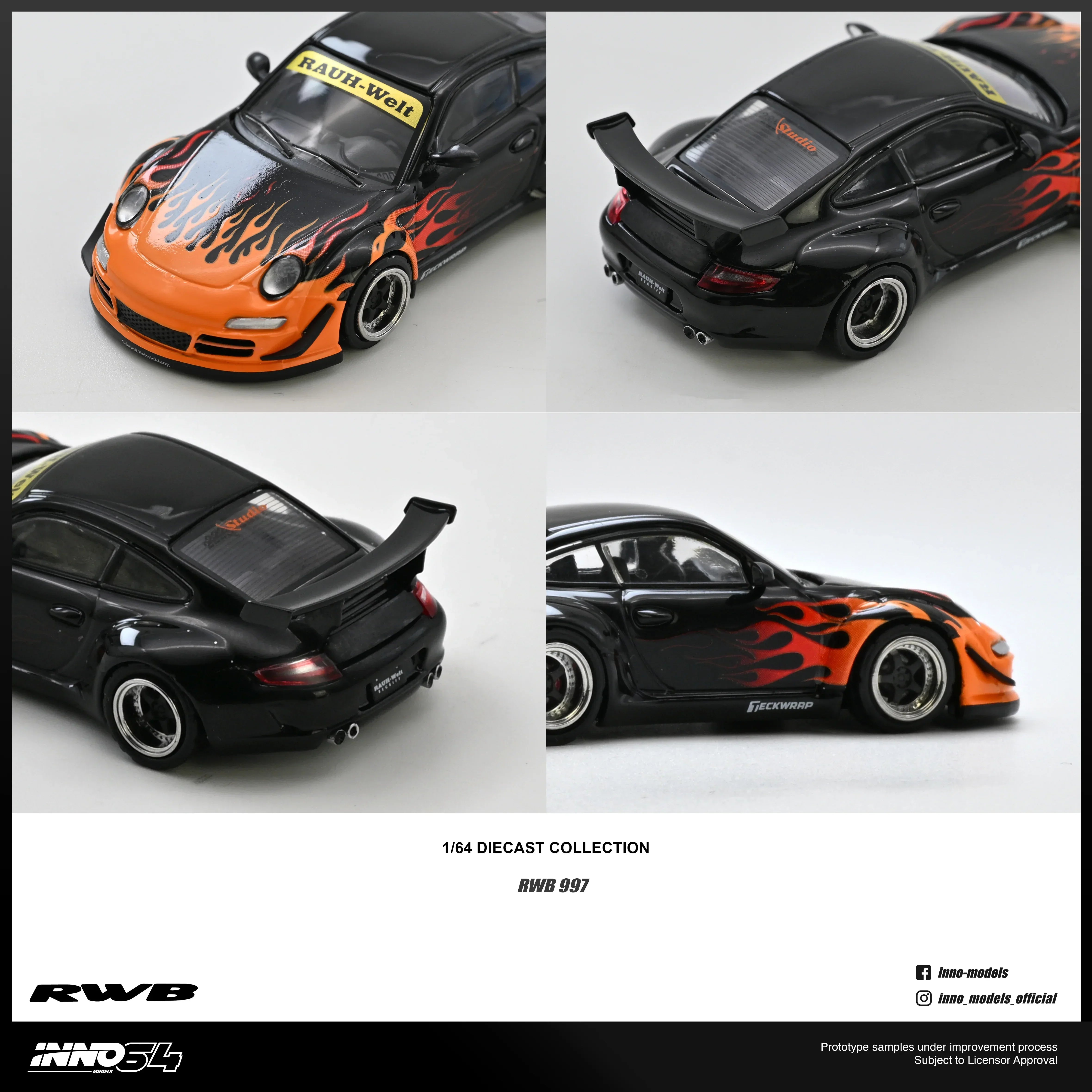 Premium scale diecast model car – *PRE-ORDER* RWB 997, 1:64 Scale (Black) Collectible