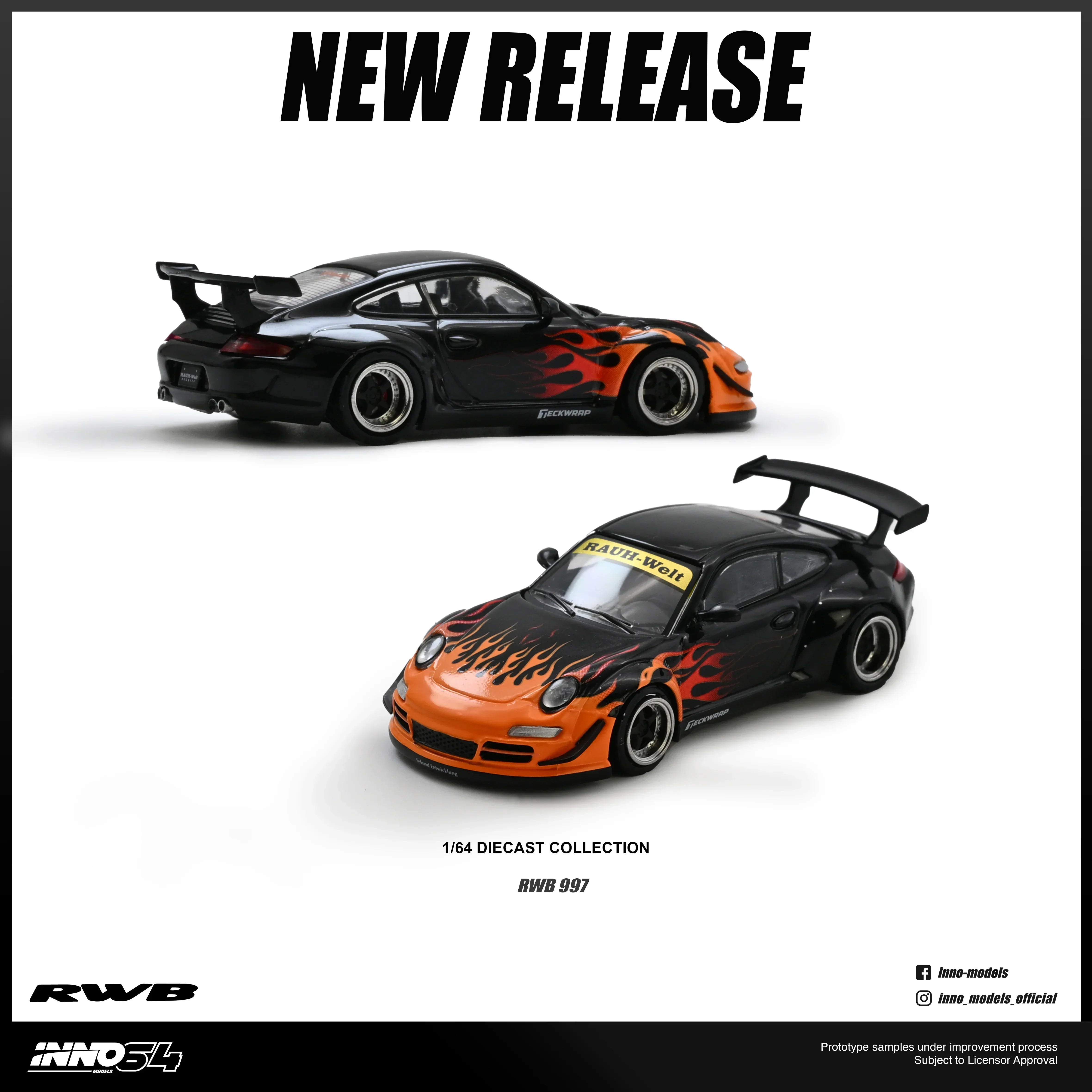 Premium scale diecast model car – *PRE-ORDER* RWB 997, 1:64 Scale (Black) Collectible
