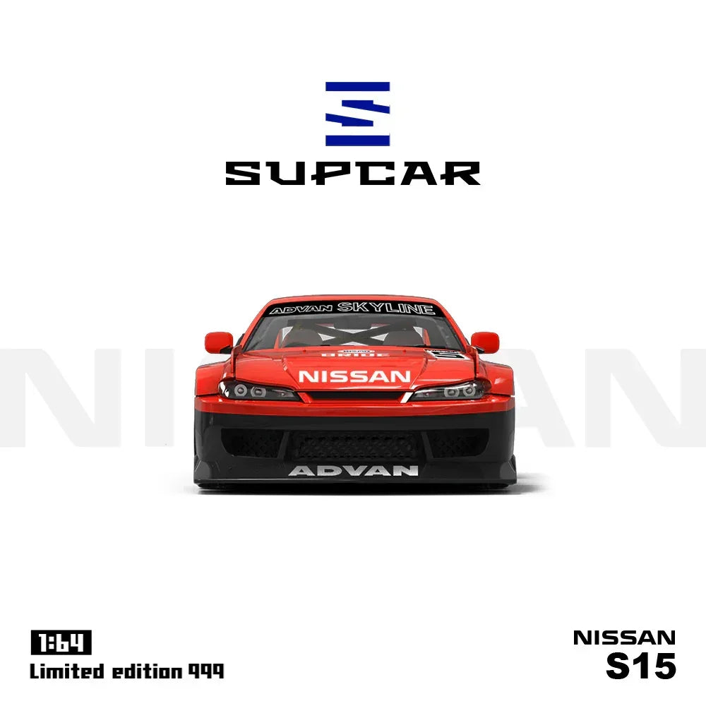 Premium scale diecast model car – *PRE-ORDER* Supcar-S15 Red and Black Container Set, 1:64 Scale Collectible