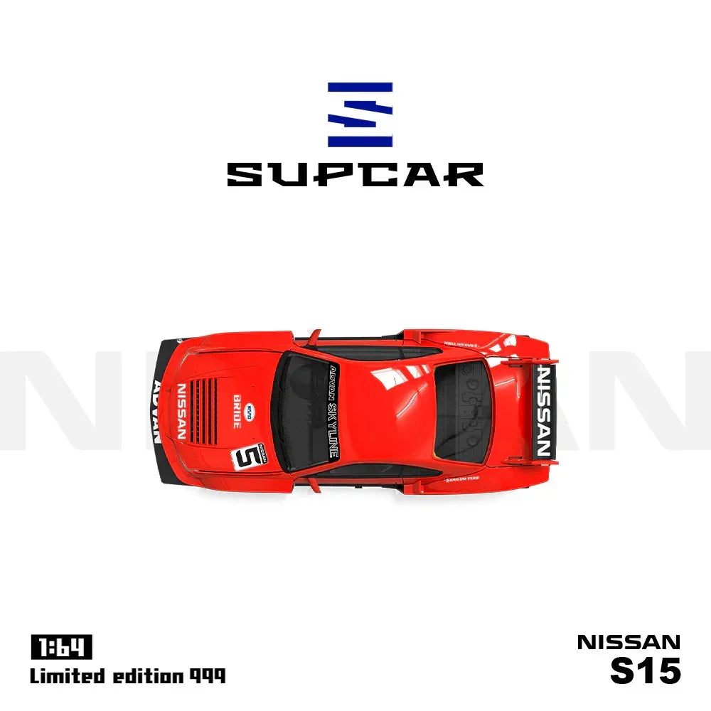 Premium scale diecast model car – *PRE-ORDER* Supcar-S15 Red and Black Container Set, 1:64 Scale Collectible
