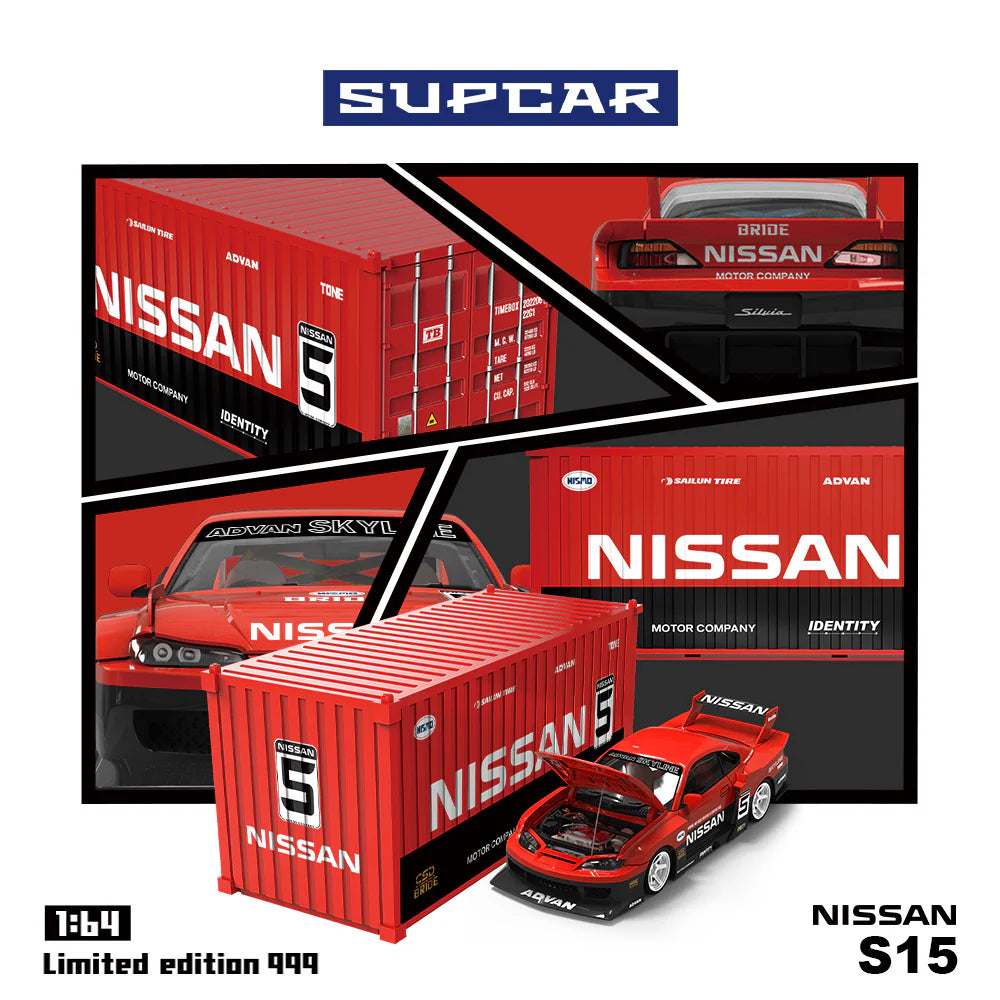 *PRE-ORDER* Supcar-S15 Red and Black Container Set, 1:64 Scale