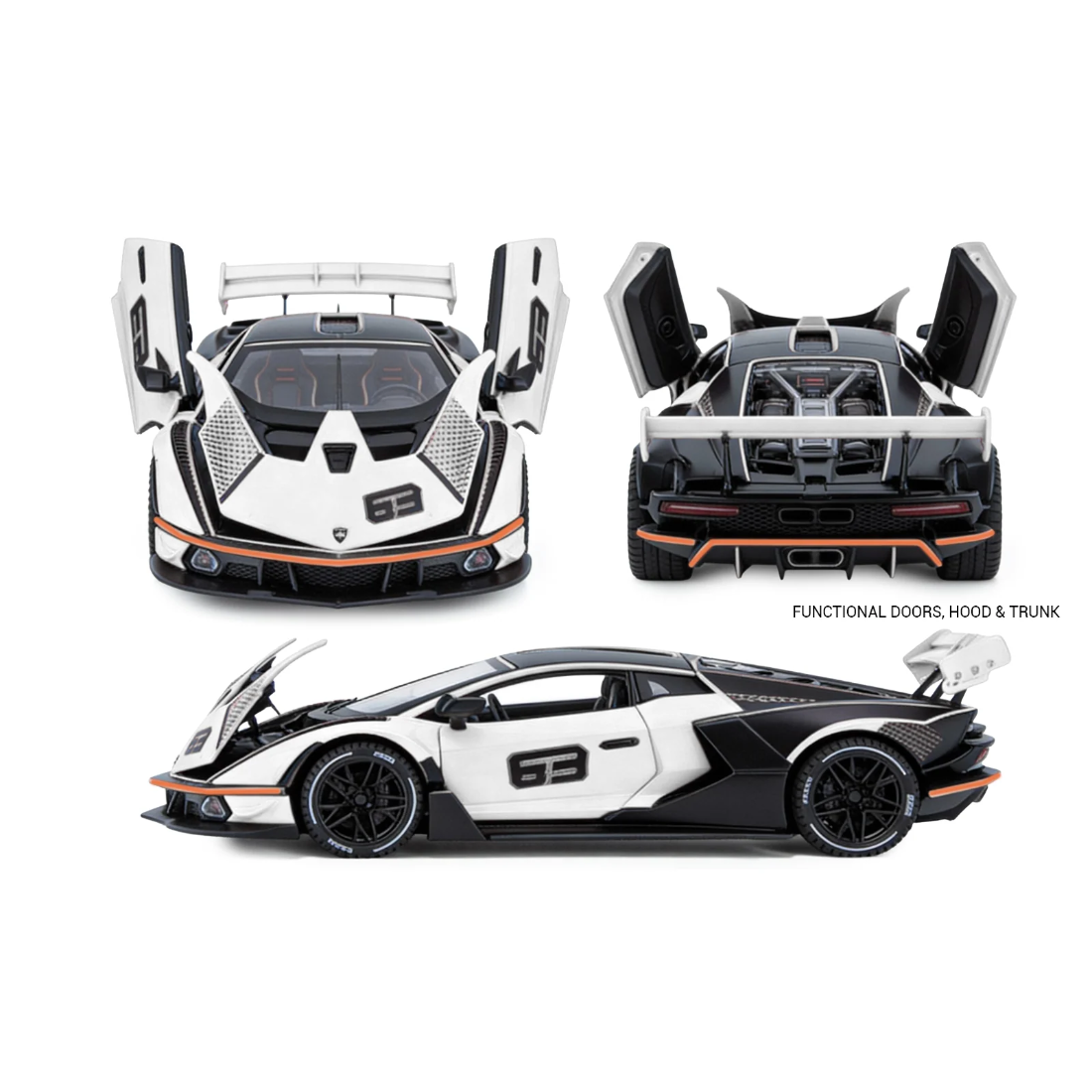 Lamborghini SCV12 Model Car, 1:32 Scale (White)
