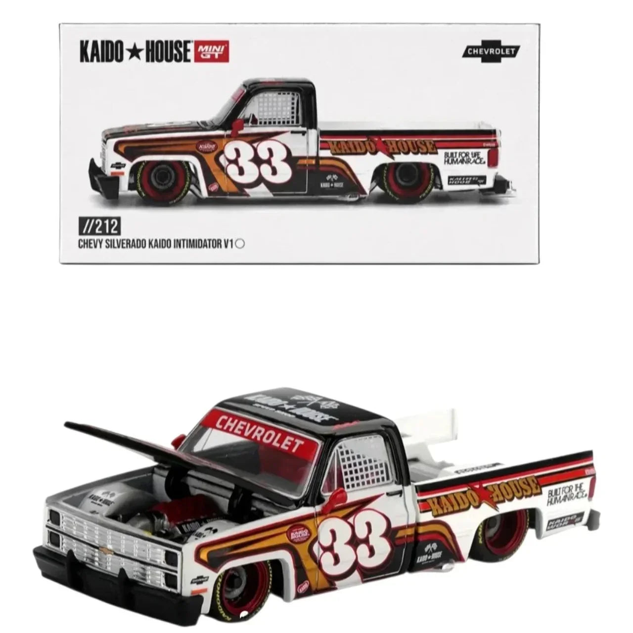 Premium scale diecast model car – Chevrolet Silverado Kaido Intimidator V1, 1:64 Scale Collectible