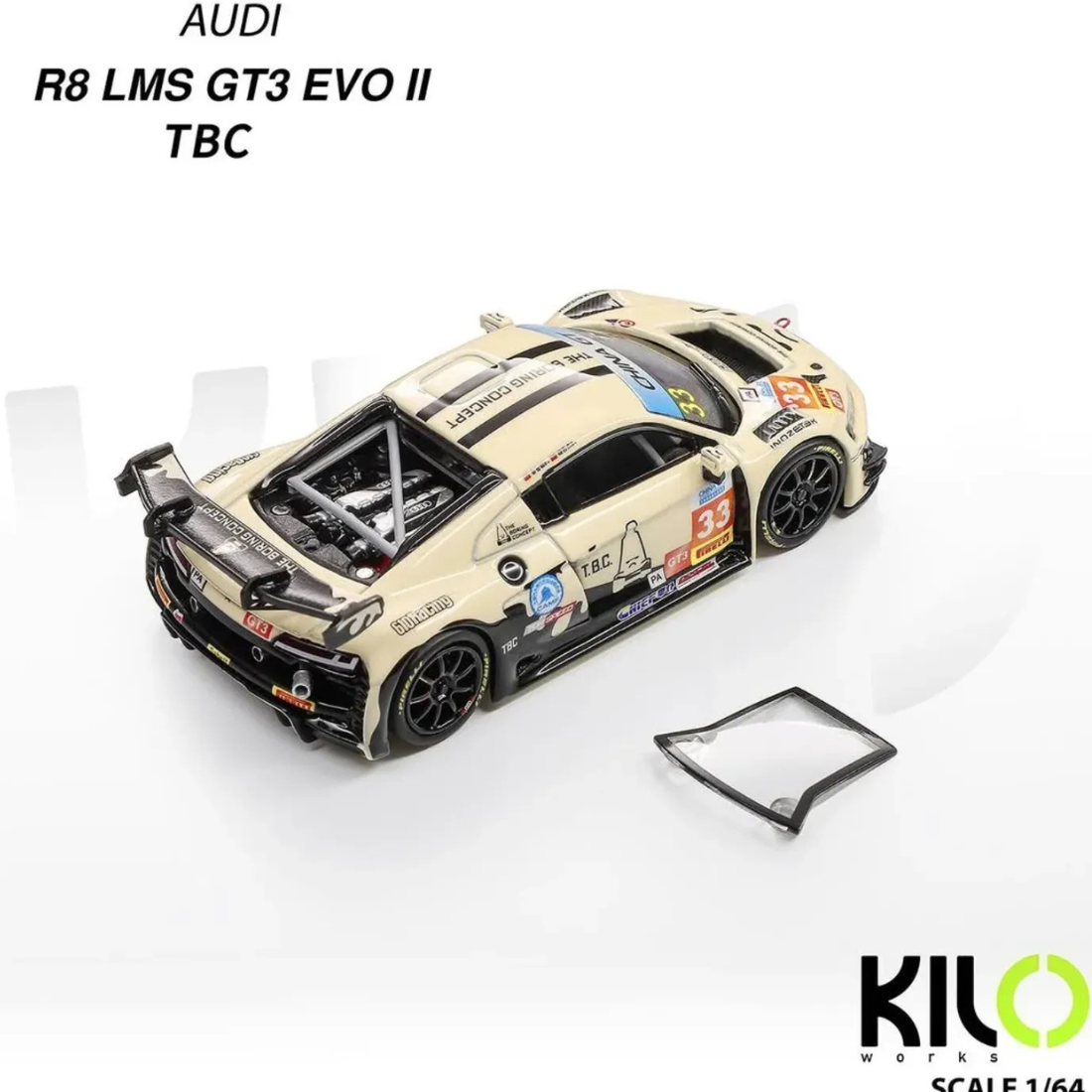 AUDI R8 LMS GT3 EVO II #33 CHINE GT 2025, 1:64 Scale