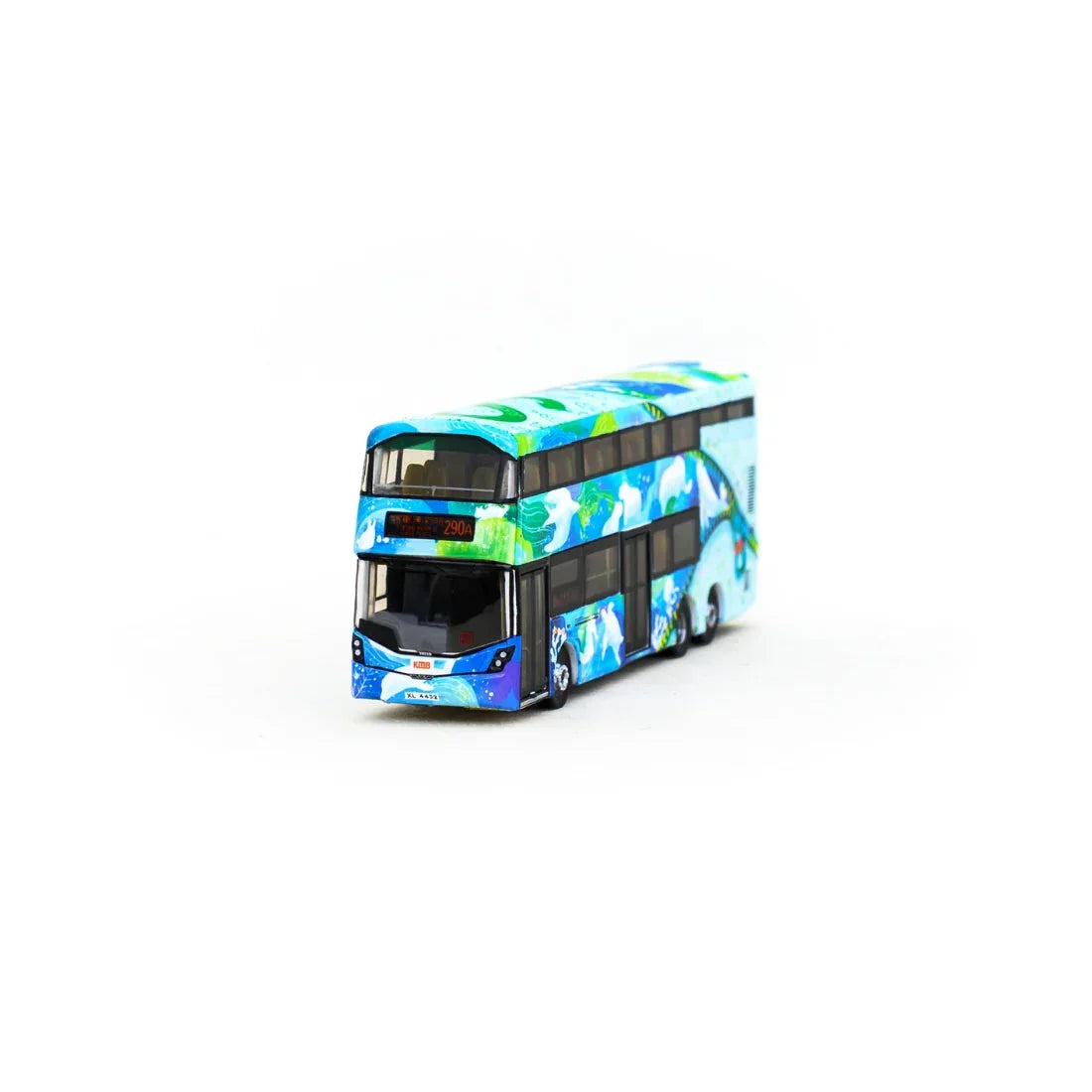 Premium scale diecast model car – KMB Volvo B8L Wright 12m "Sustainability‧Get Set‧Go" (290A), 1:110 Scale Collectible