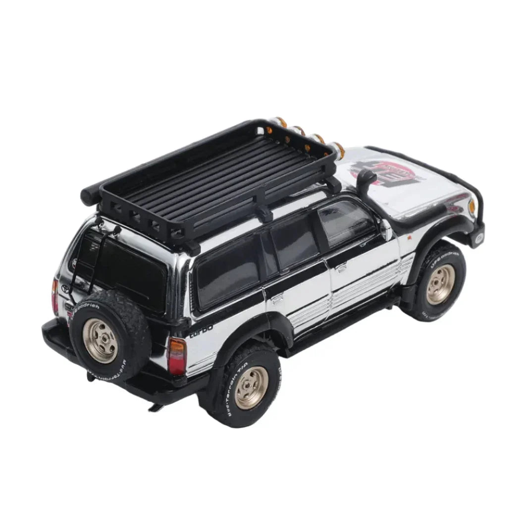Premium scale diecast model car – Toyota No.616 Land Cruiser 80, 1:64 Scale (Silver) Collectible